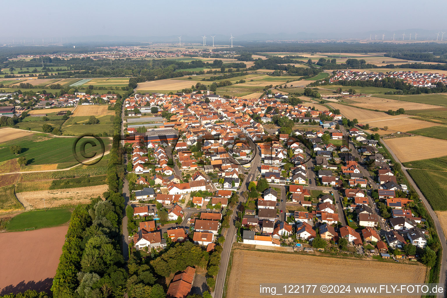 Leimersheim in the state Rhineland-Palatinate, Germany out of the air