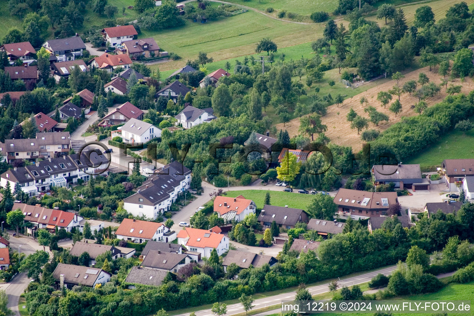 Oblique view of Ehbühl, Kirchhalde in Herrenberg in the state Baden-Wuerttemberg, Germany