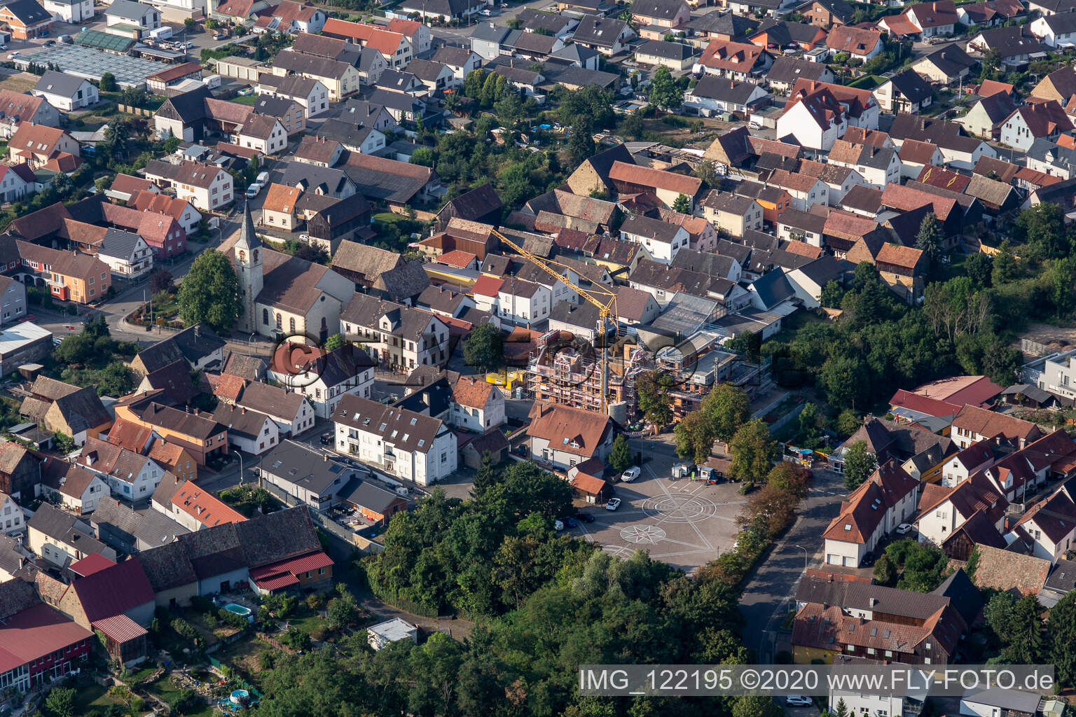 Town View of the streets and houses of the residential areas in Kuhardt in the state Rhineland-Palatinate, Germany