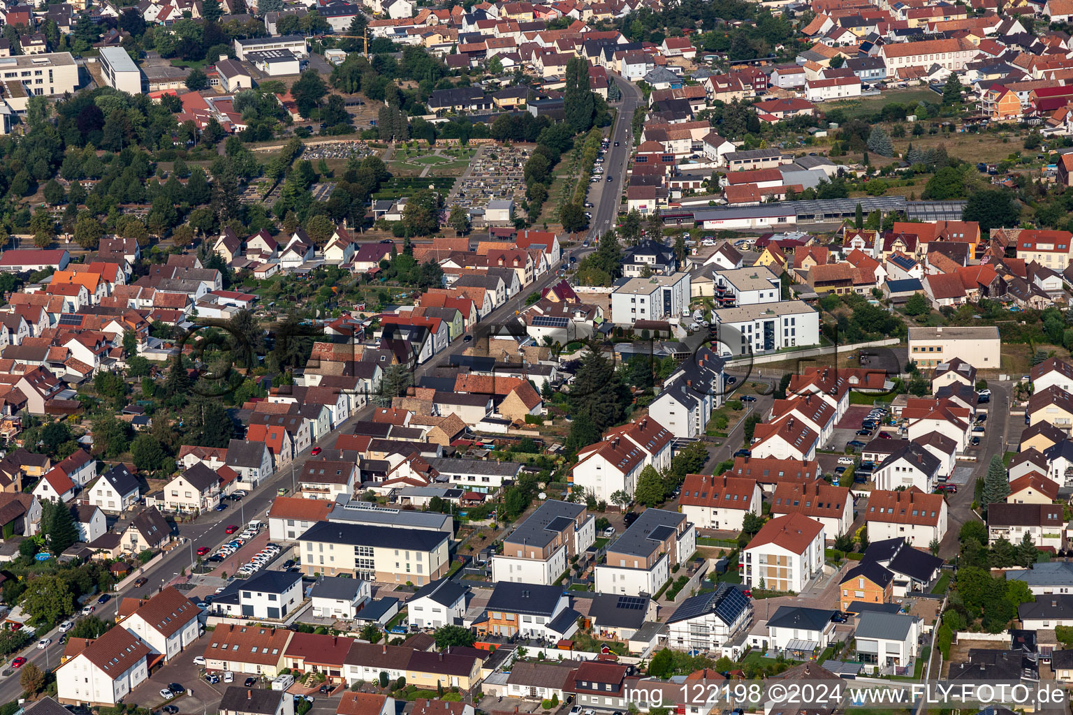 Rülzheim in the state Rhineland-Palatinate, Germany from above