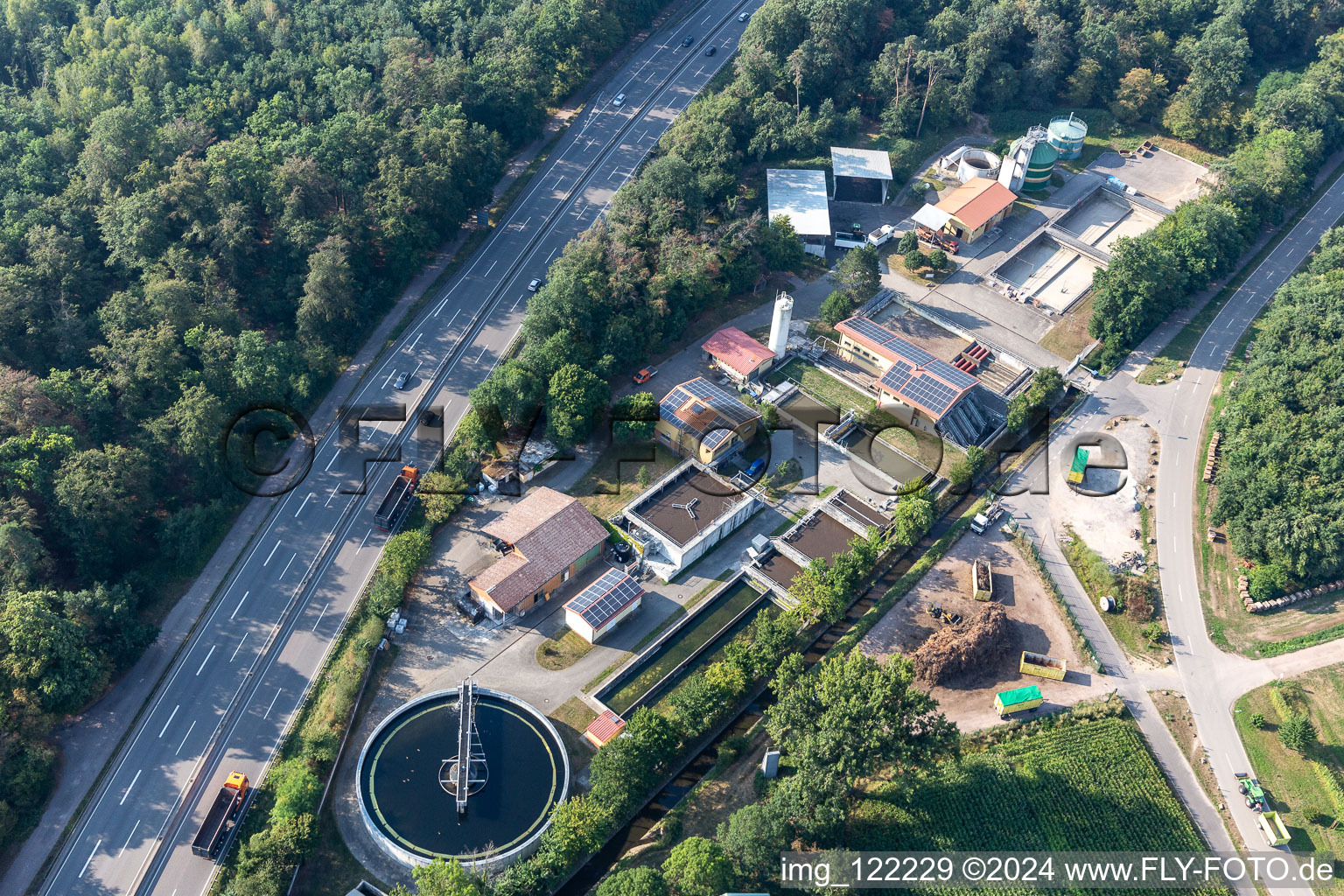 Sewage treatment plant in Kandel in the state Rhineland-Palatinate, Germany