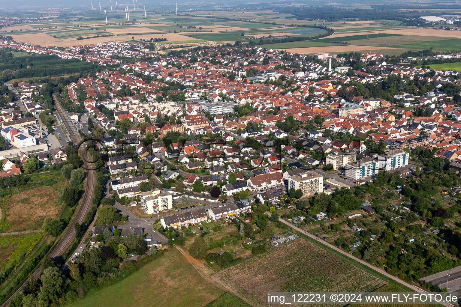 Kandel in the state Rhineland-Palatinate, Germany from above