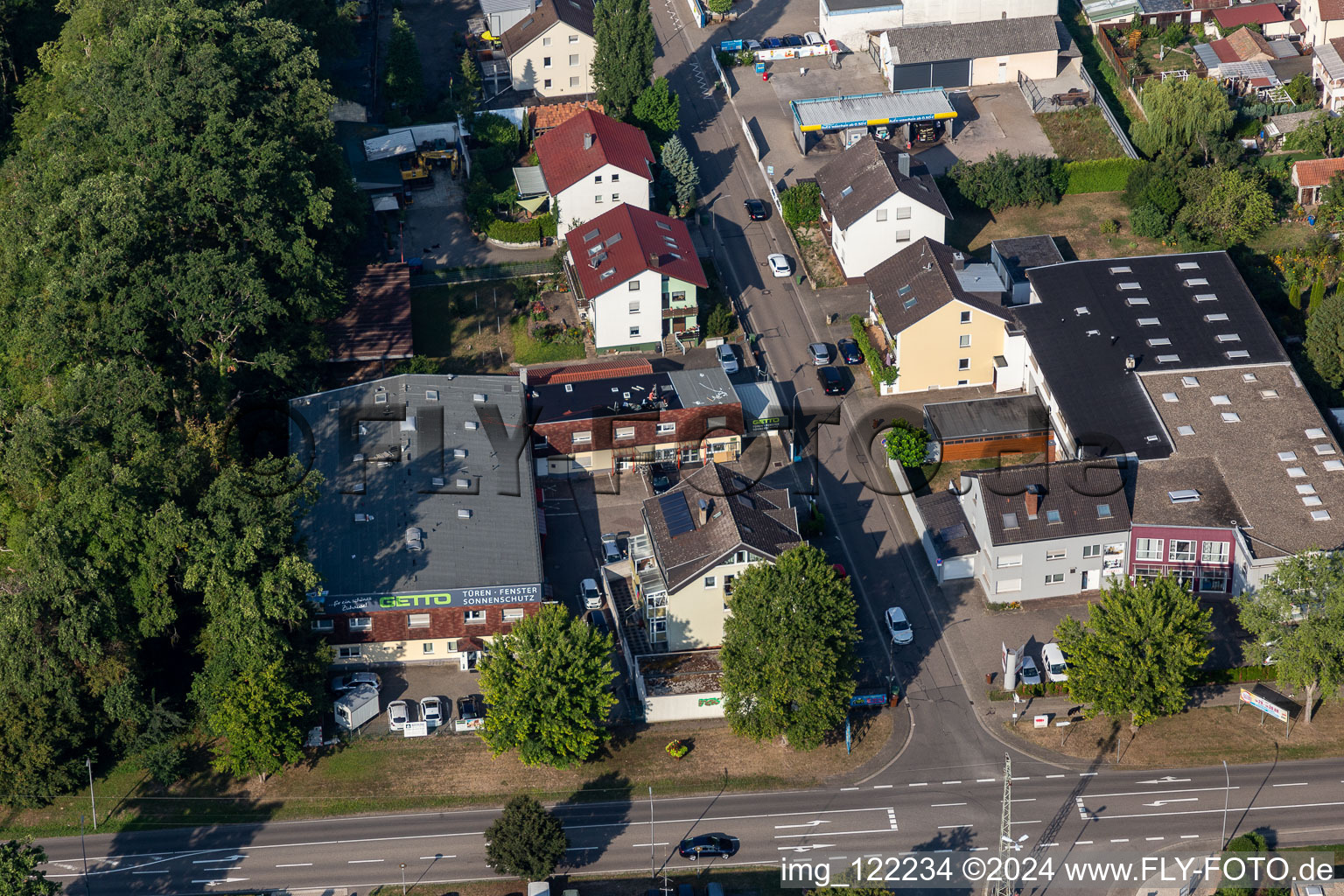 Aerial view of Ghetto doors/windows sun protection in Kandel in the state Rhineland-Palatinate, Germany