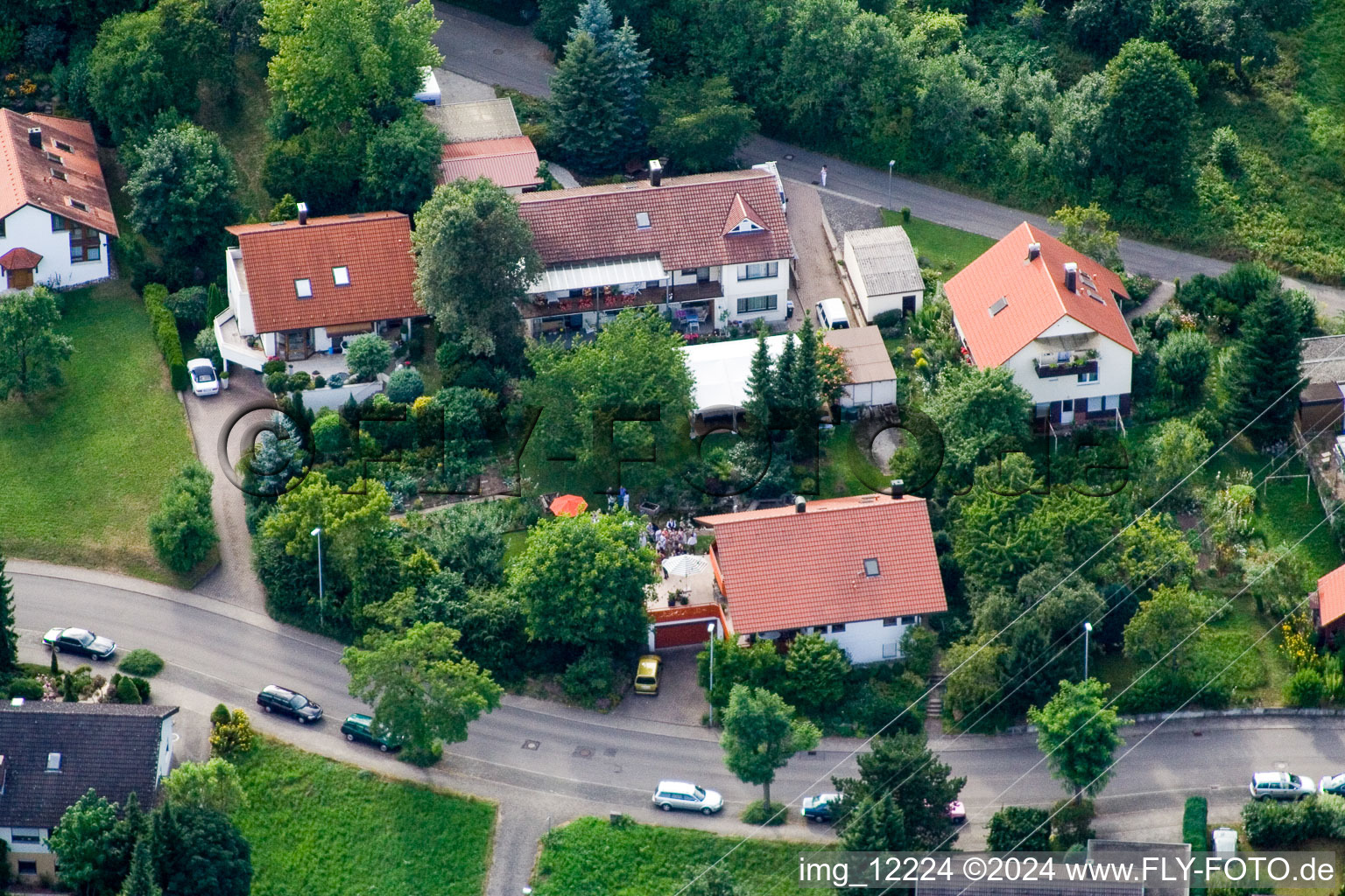 Ehbühl, Kirchhalde in Herrenberg in the state Baden-Wuerttemberg, Germany from the plane