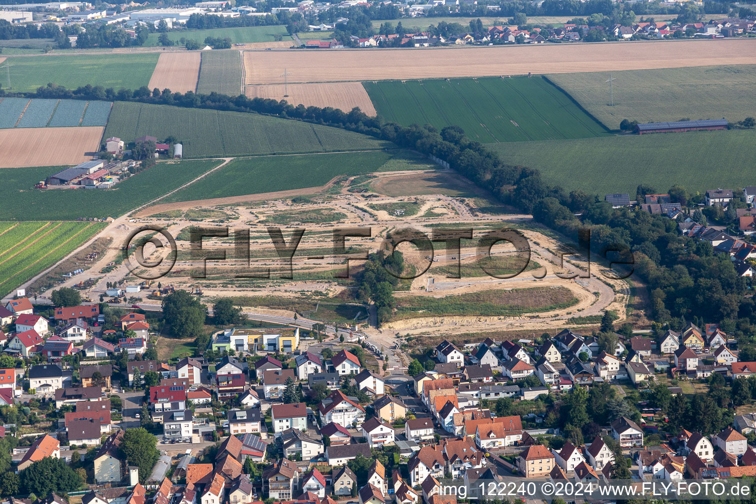 Oblique view of Development area Höhenweg 2 in Kandel in the state Rhineland-Palatinate, Germany