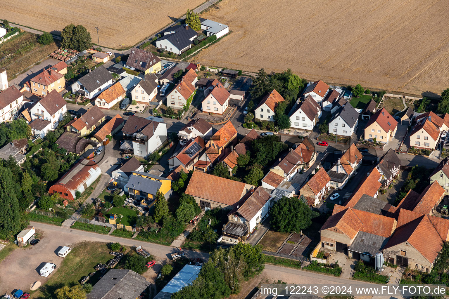 Aerial photograpy of Saarstr in Kandel in the state Rhineland-Palatinate, Germany