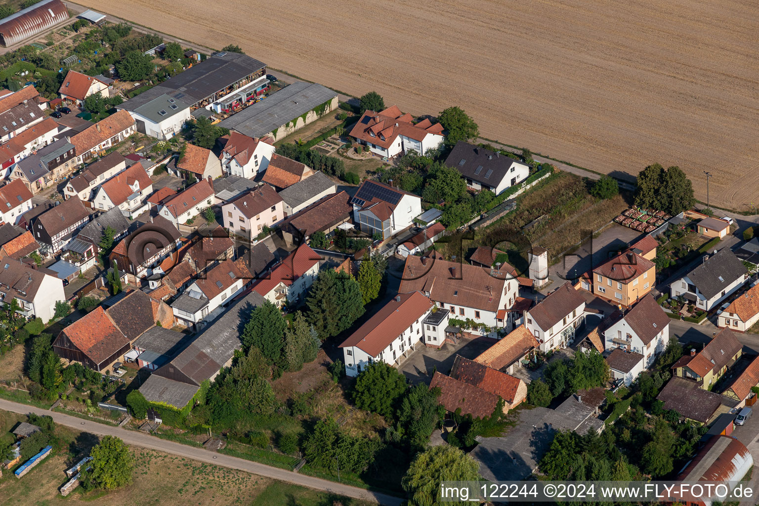 Oblique view of Saarstr in Kandel in the state Rhineland-Palatinate, Germany