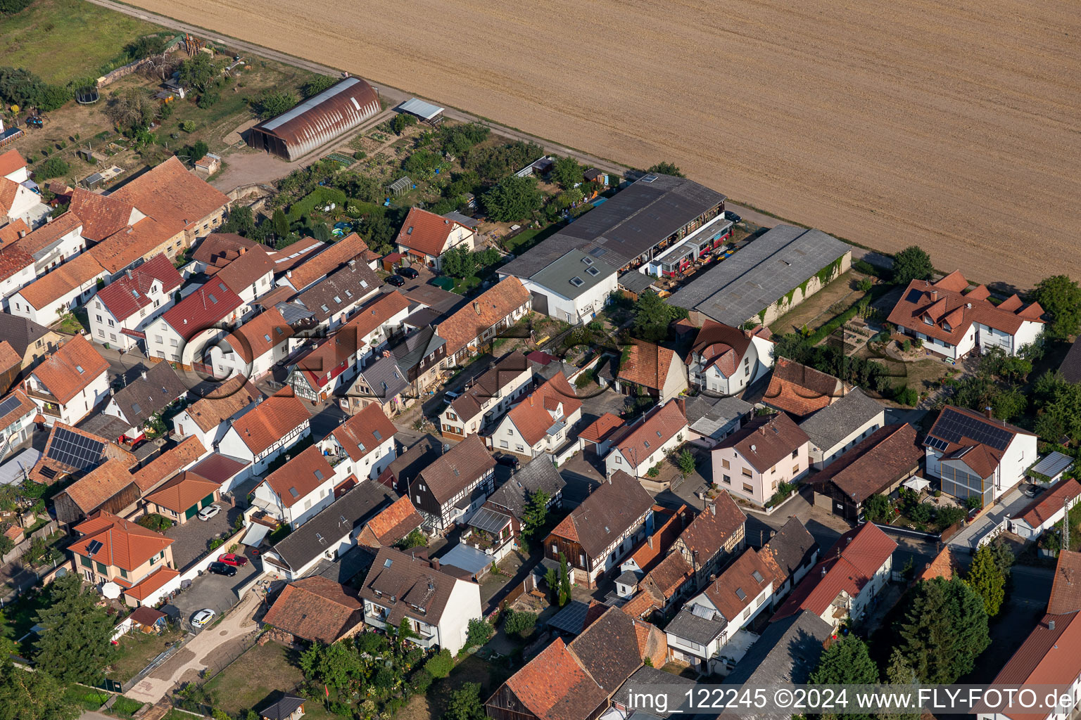 Saarstr in Kandel in the state Rhineland-Palatinate, Germany from above