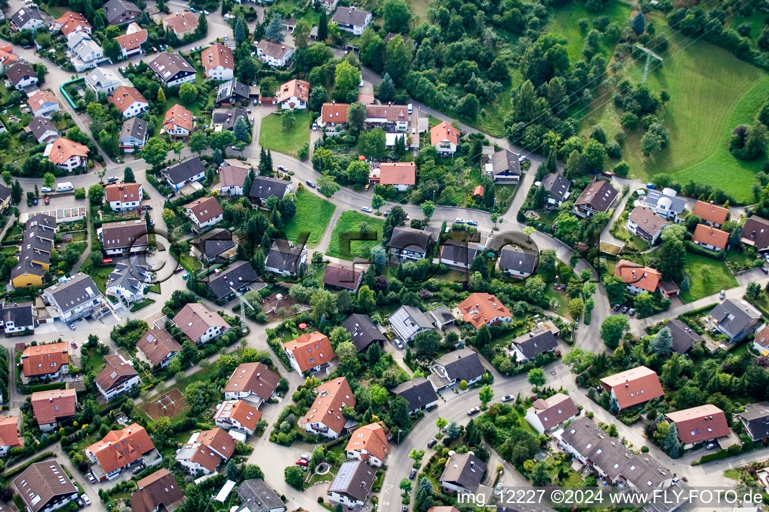 Ehbühl, Kirchhalde in Herrenberg in the state Baden-Wuerttemberg, Germany viewn from the air