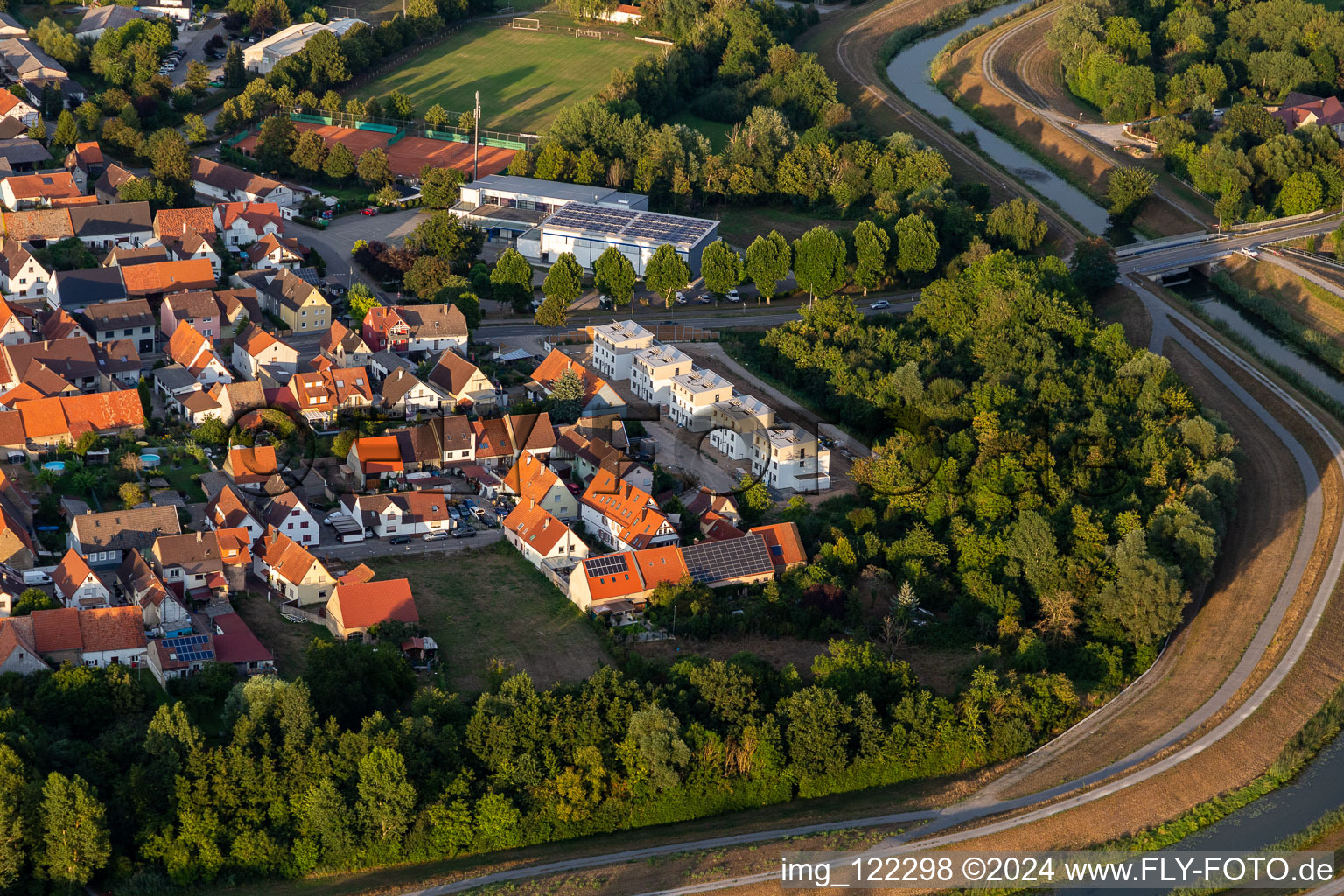 Hinterstrasse, Pfinzhalle in the district Rußheim in Dettenheim in the state Baden-Wuerttemberg, Germany