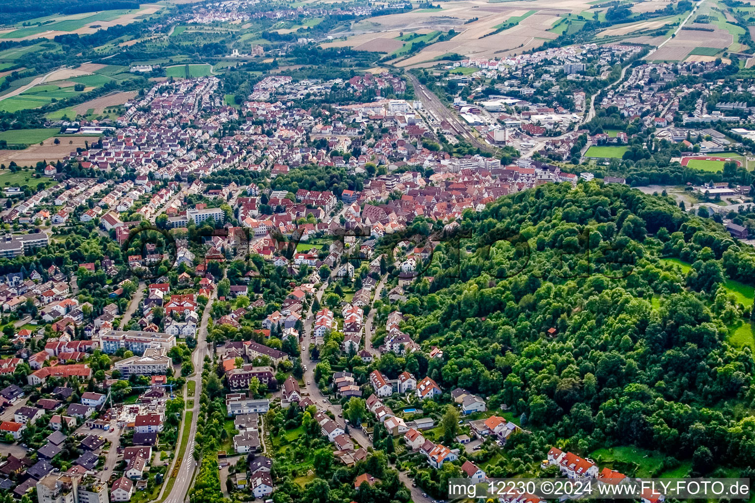 From the east in Herrenberg in the state Baden-Wuerttemberg, Germany