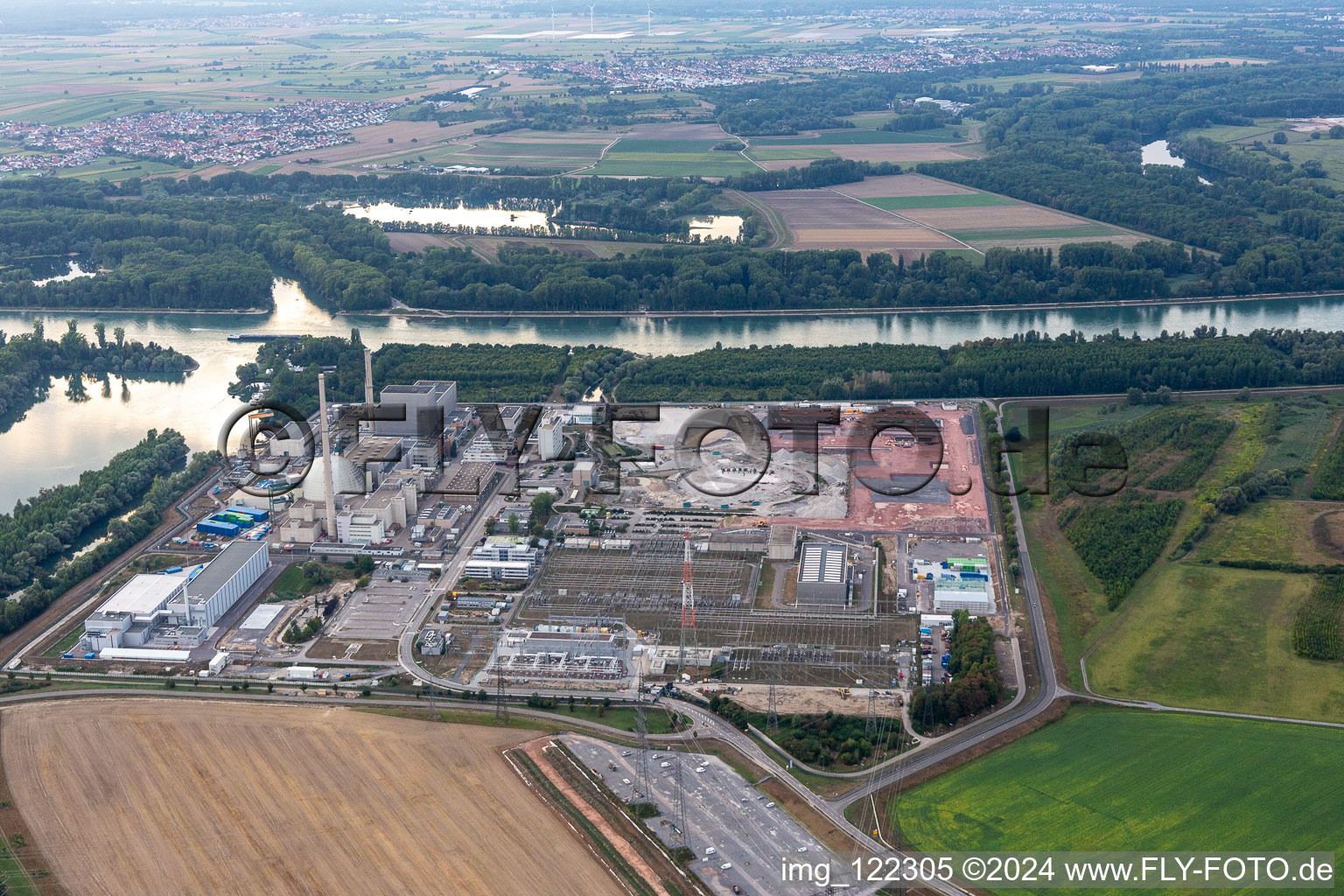 Dismantling of the nuclear power plant, space for direct current in Philippsburg in the state Baden-Wuerttemberg, Germany