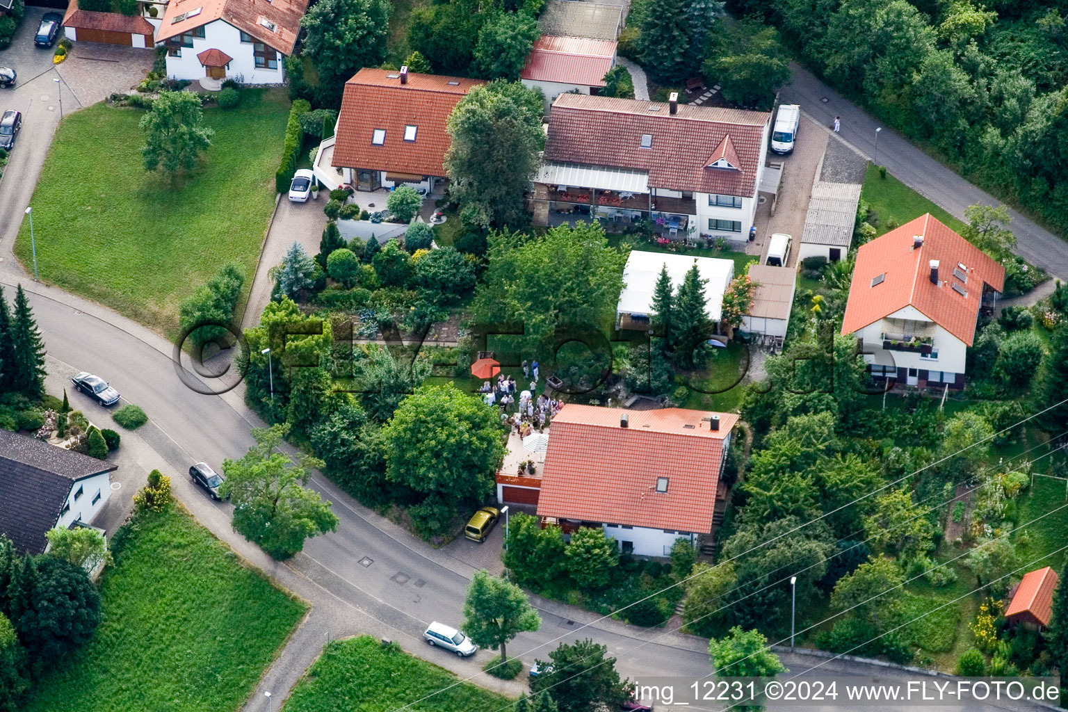 Drone image of Ehbühl, Kirchhalde in Herrenberg in the state Baden-Wuerttemberg, Germany