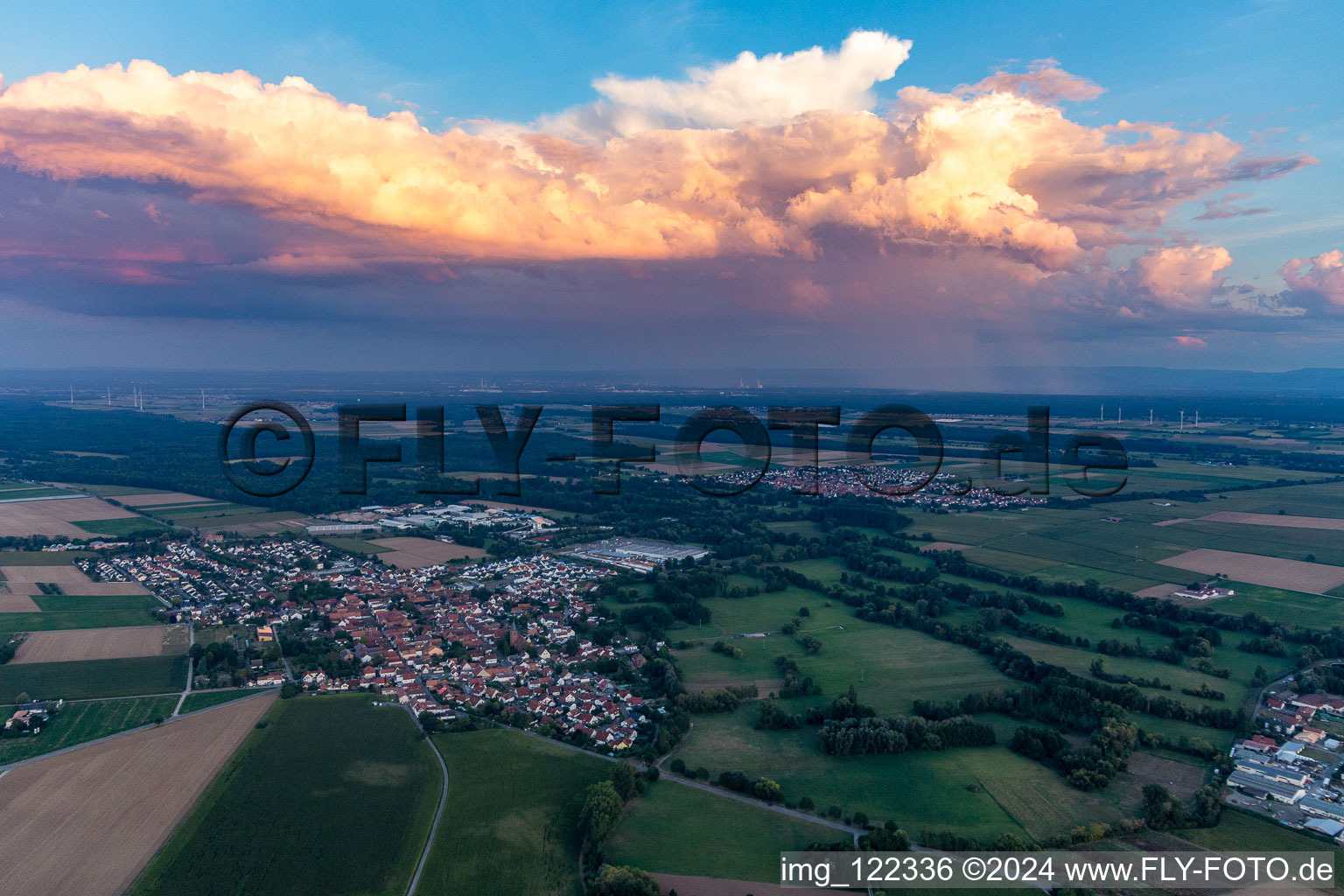 Rain beyond the Rhine in Rohrbach in the state Rhineland-Palatinate, Germany