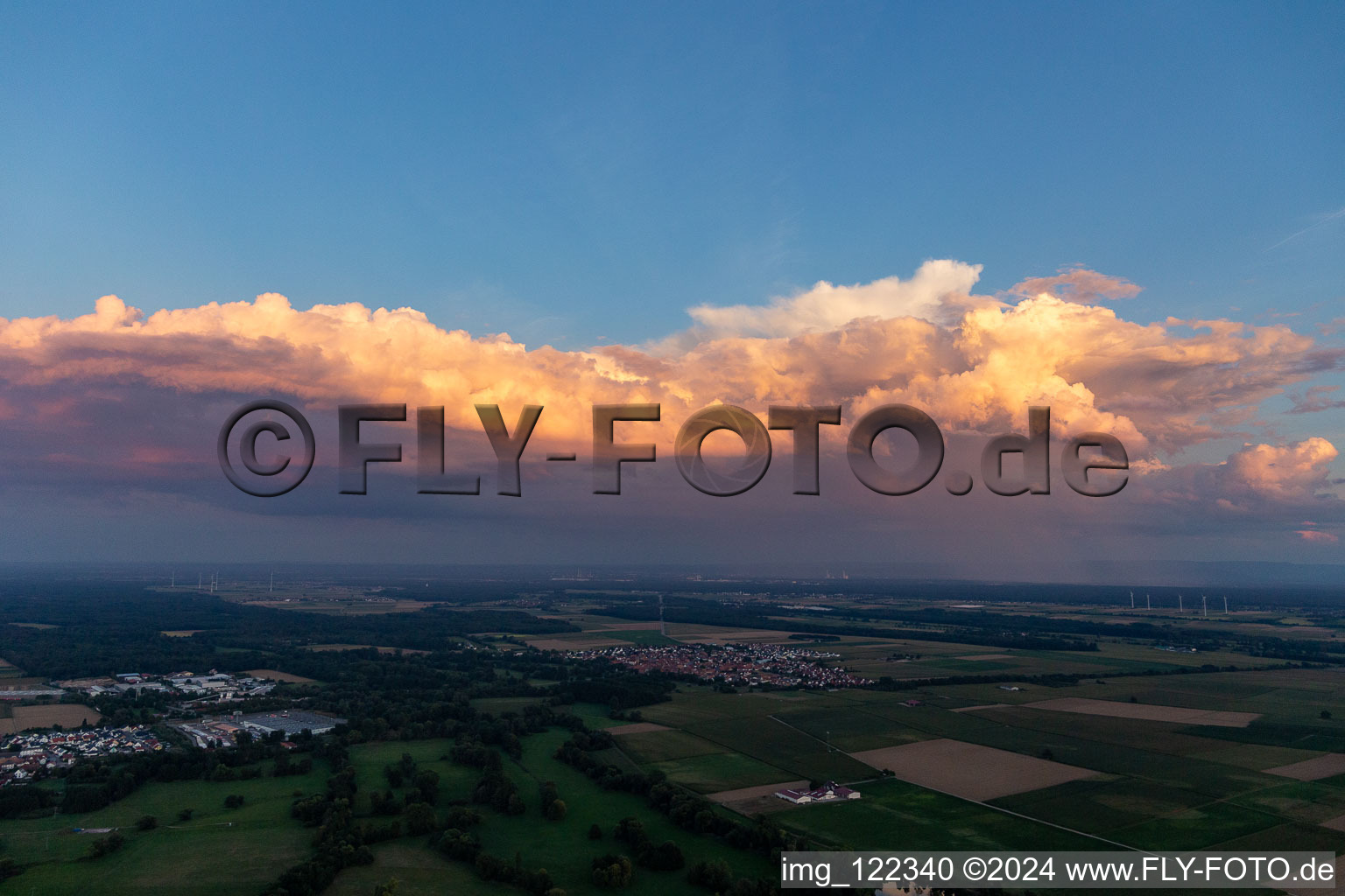 Rain beyond the Rhine in Steinweiler in the state Rhineland-Palatinate, Germany