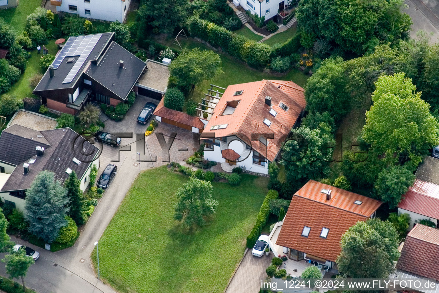 Ehbühl, Kirchhalde in Herrenberg in the state Baden-Wuerttemberg, Germany seen from a drone