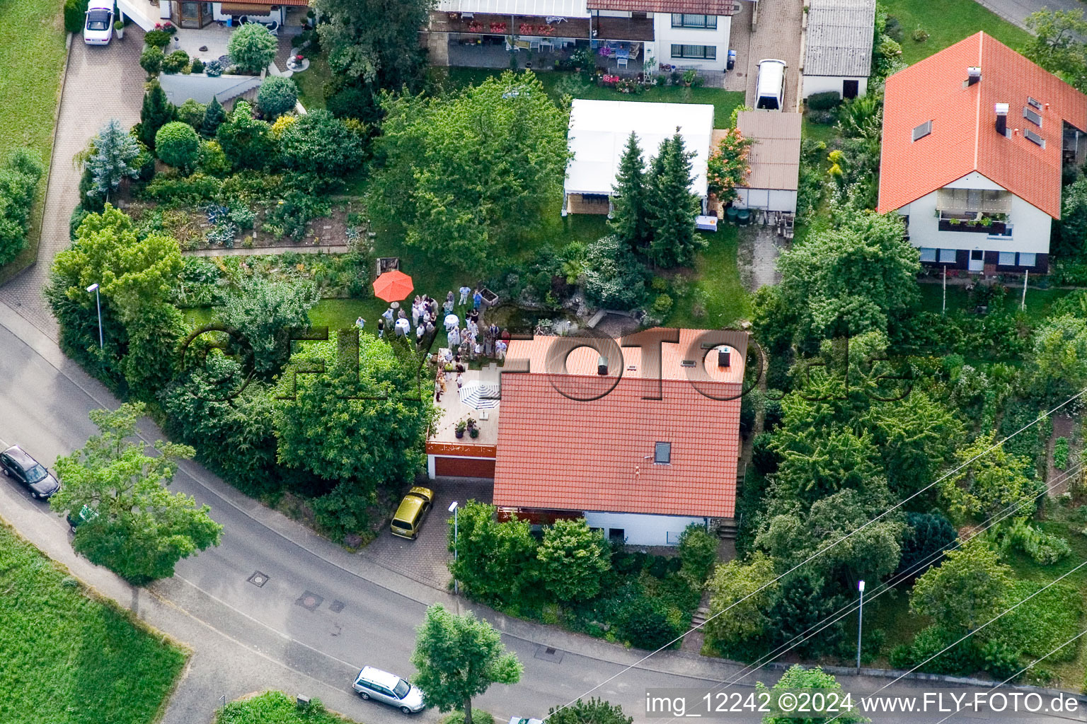 Aerial view of Ehbühl, Kirchhalde in Herrenberg in the state Baden-Wuerttemberg, Germany