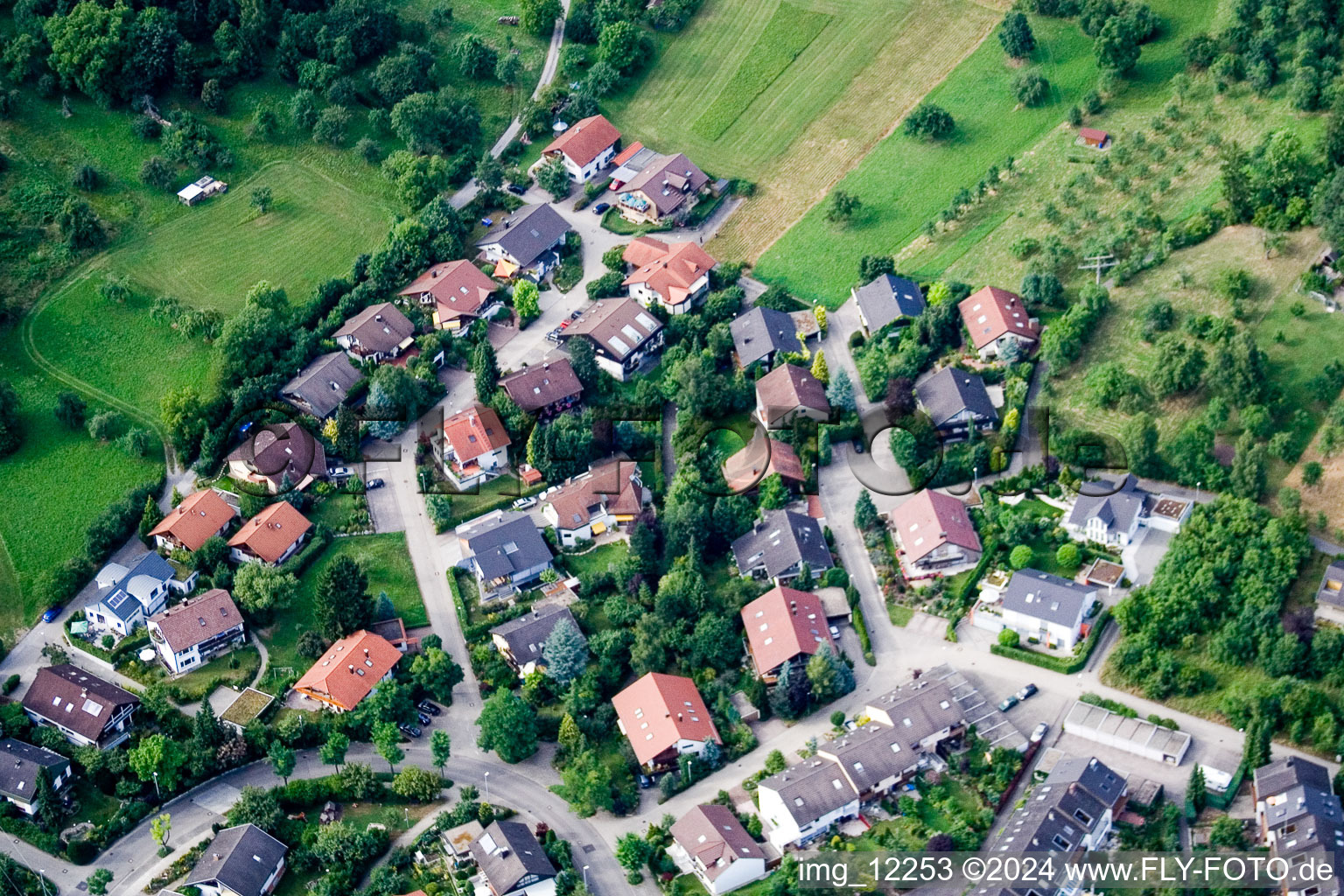 Ehbühl, Kirchhalde in Herrenberg in the state Baden-Wuerttemberg, Germany from above