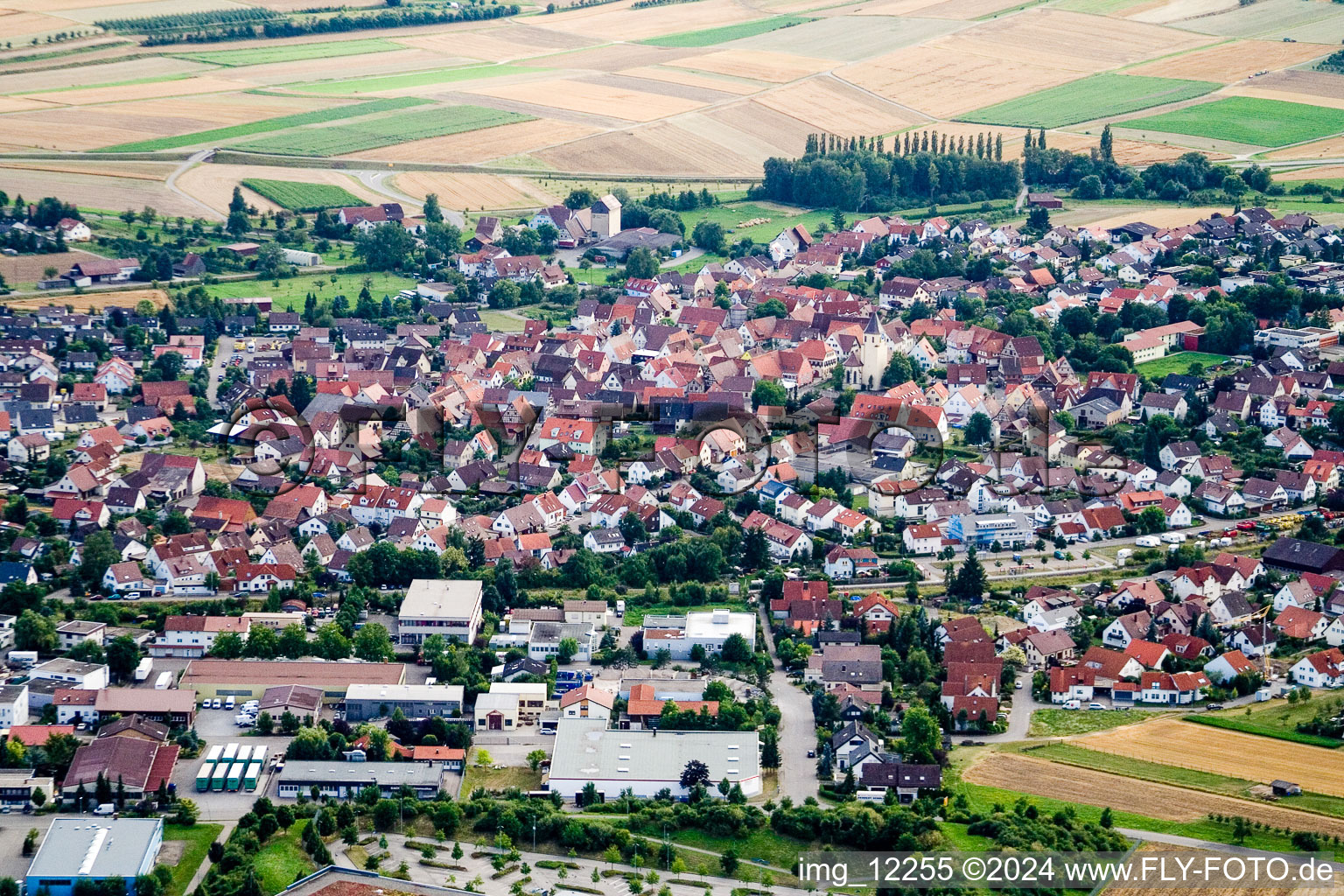 From the north in the district Gültstein in Herrenberg in the state Baden-Wuerttemberg, Germany