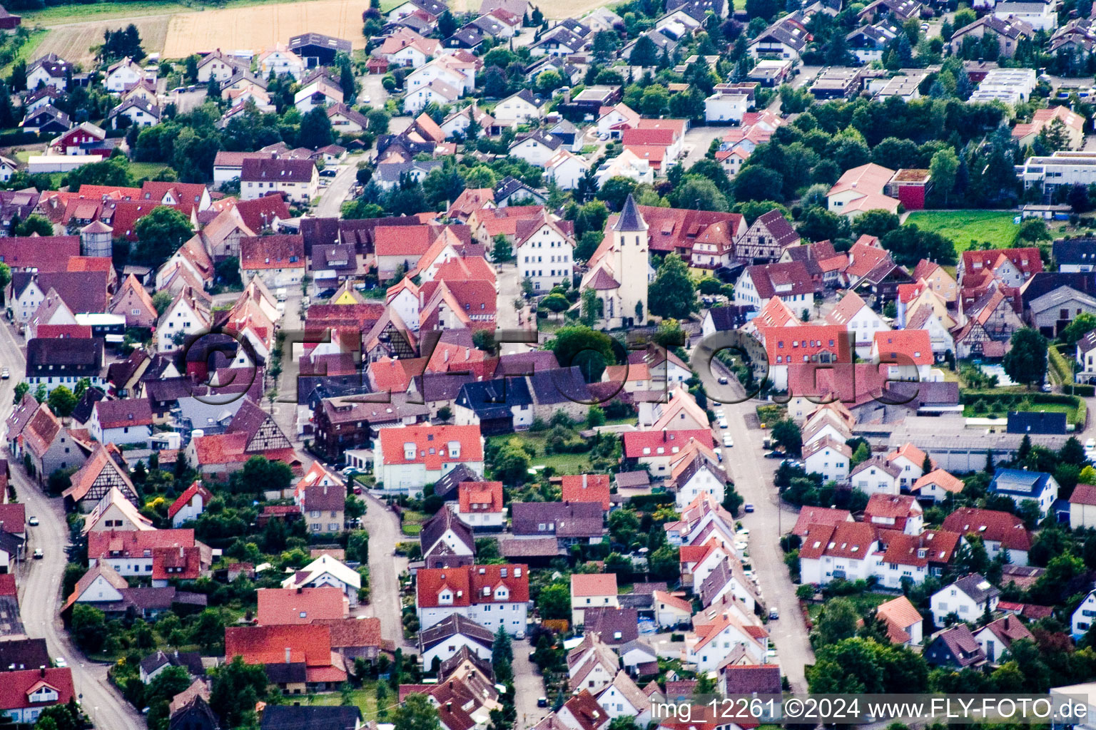 Village view in the district Gueltstein in Herrenberg in the state Baden-Wurttemberg