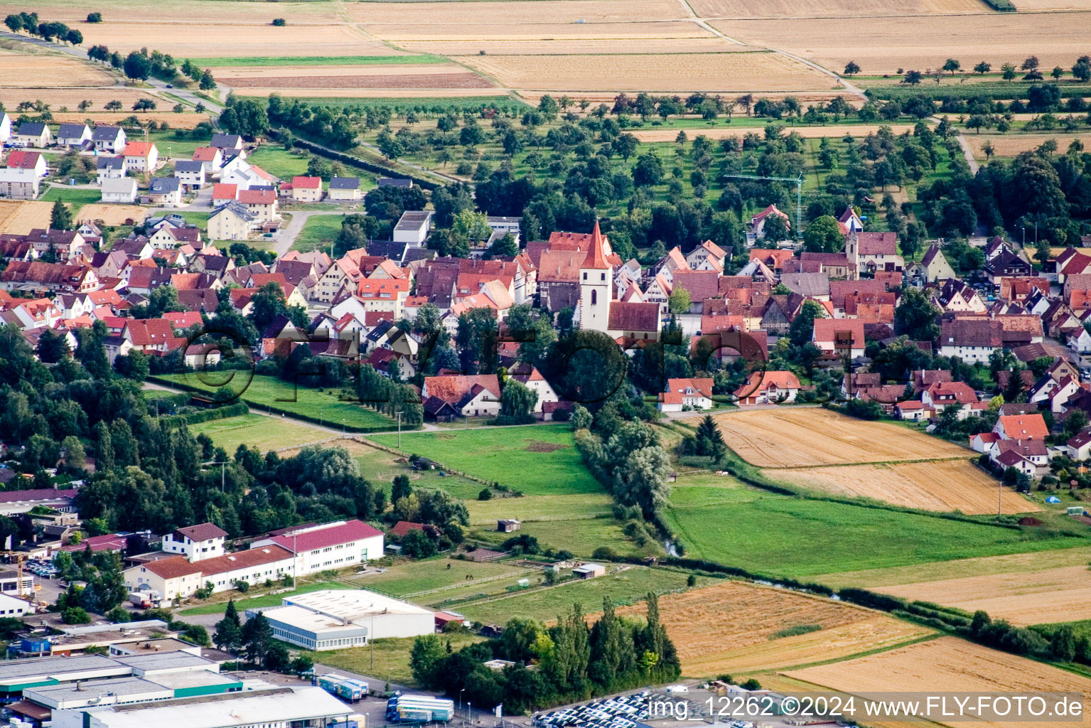 Aerial photograpy of District Altingen in Ammerbuch in the state Baden-Wuerttemberg, Germany