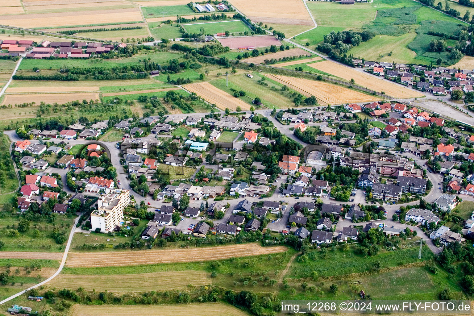 From the north in the district Altingen in Ammerbuch in the state Baden-Wuerttemberg, Germany