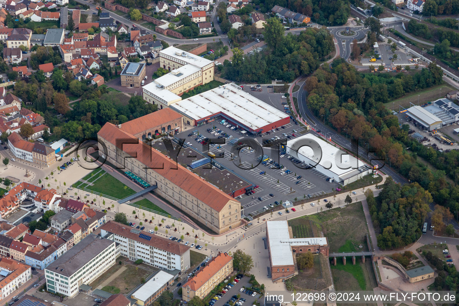 FMZ Stadtkaserne with vocational school at Paradeplatz in Germersheim in the state Rhineland-Palatinate, Germany