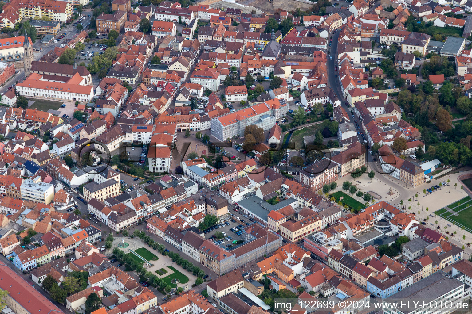 District administration between Luitpoldplatz and Nardiniplatz in Germersheim in the state Rhineland-Palatinate, Germany