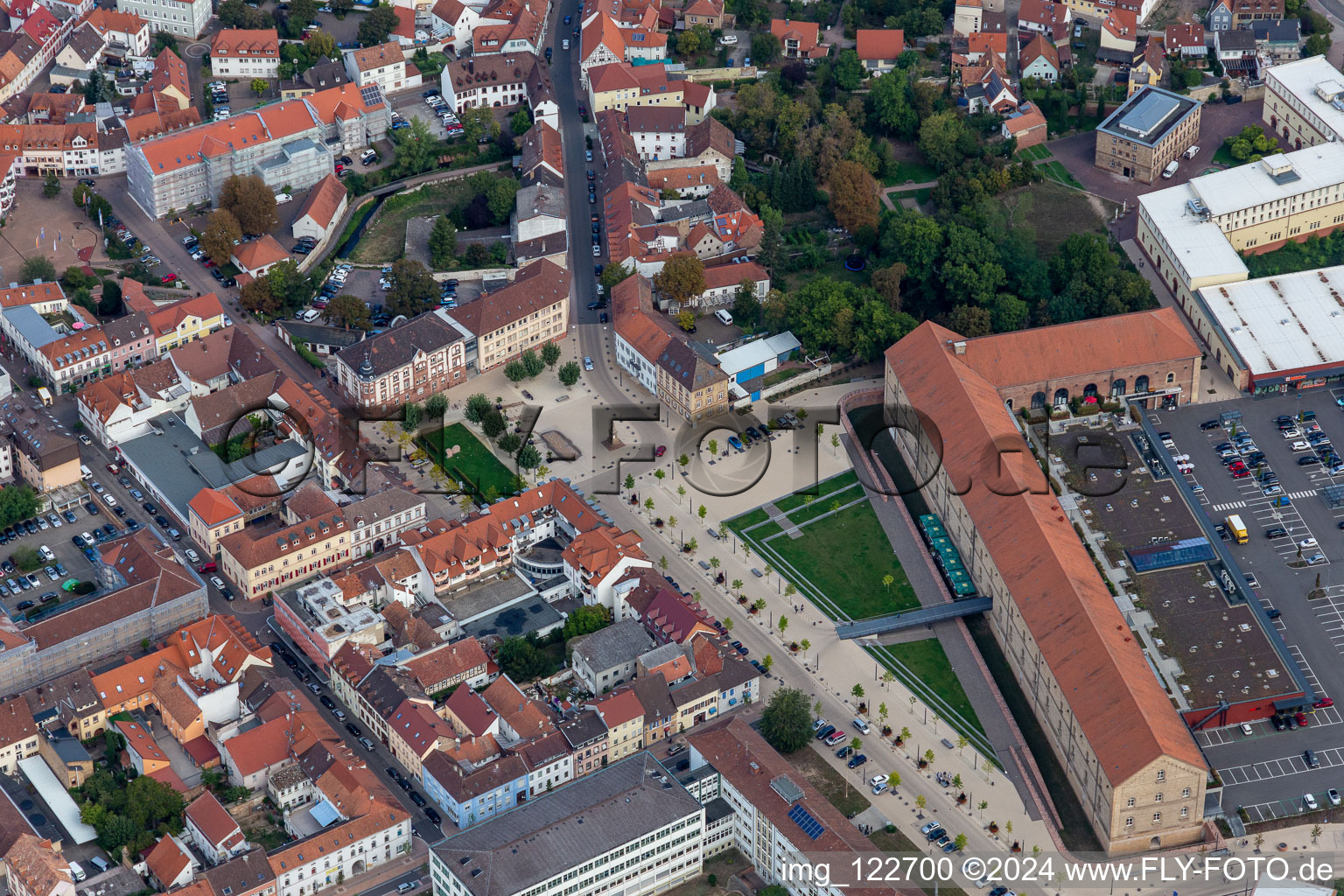 FMZ Stadkaserne with professional school on Paradeplatz in Germersheim in the state Rhineland-Palatinate, Germany