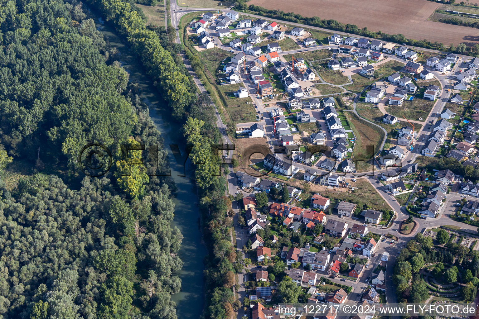 Altrheinbogen new development area in Ketsch in the state Baden-Wuerttemberg, Germany