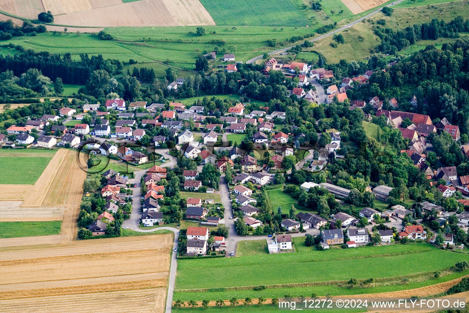 From the north in the district Reusten in Ammerbuch in the state Baden-Wuerttemberg, Germany