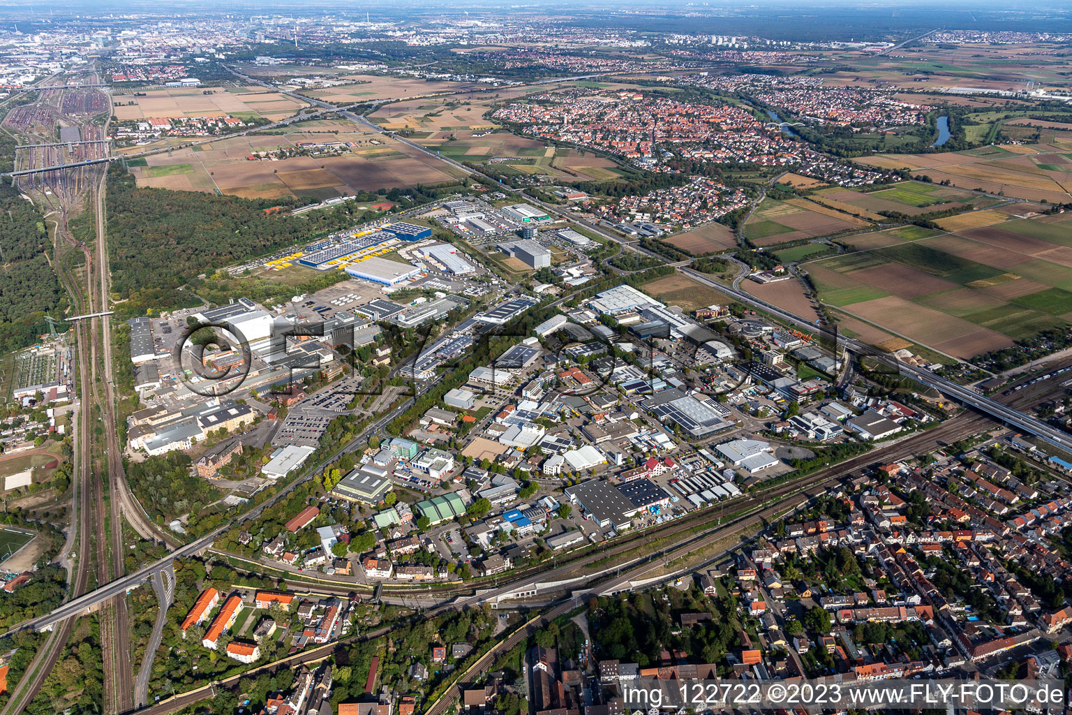 Industrial and commercial area in Friedrichsfeld in the state Baden-Wuerttemberg, Germany