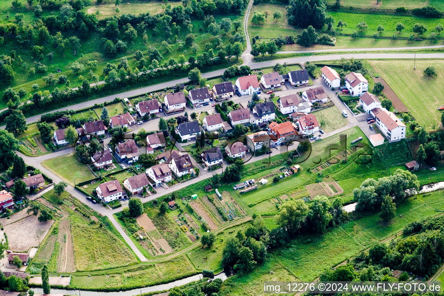 Birkenstr in the district Reusten in Ammerbuch in the state Baden-Wuerttemberg, Germany