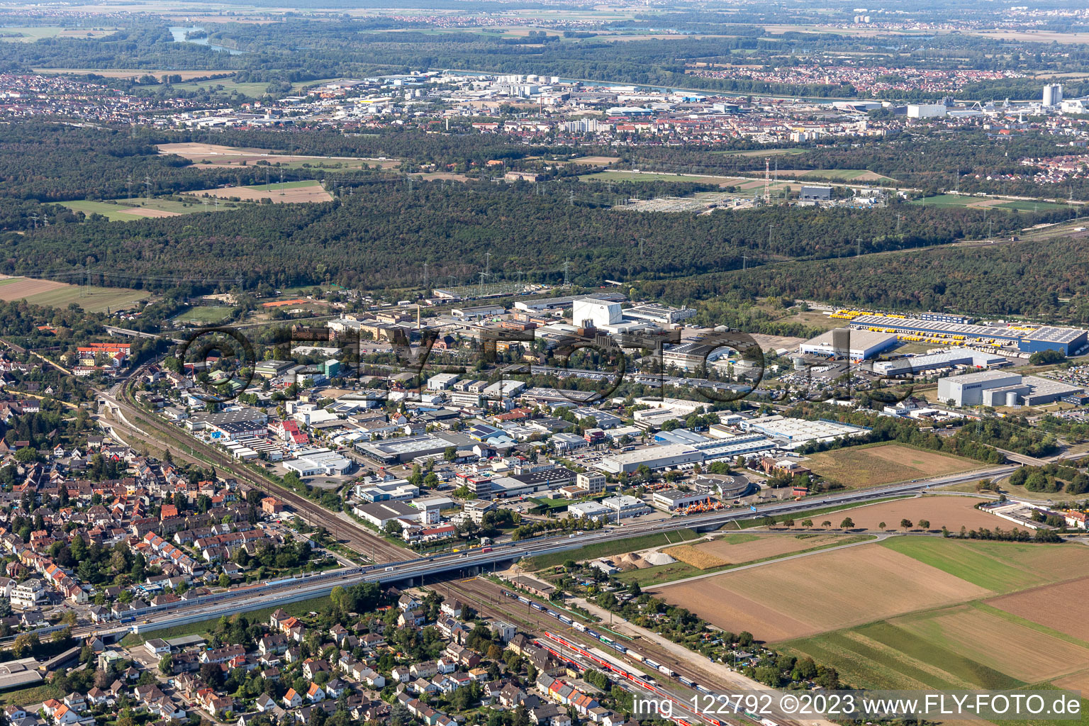Industrial area Friedrichsfeld in the district Friedrichsfeld in Mannheim in the state Baden-Wuerttemberg, Germany