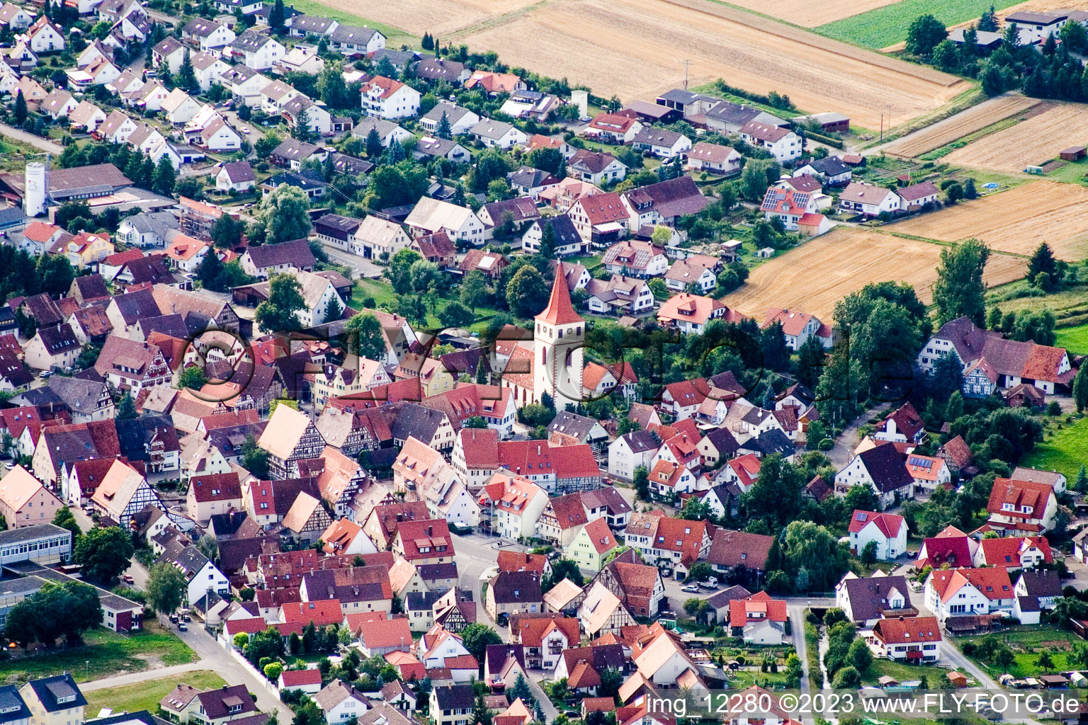 Reusten in the state Baden-Wuerttemberg, Germany from above