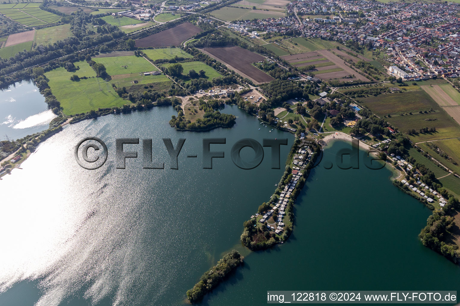 Erlichsee recreation area in the district Oberhausen in Oberhausen-Rheinhausen in the state Baden-Wuerttemberg, Germany