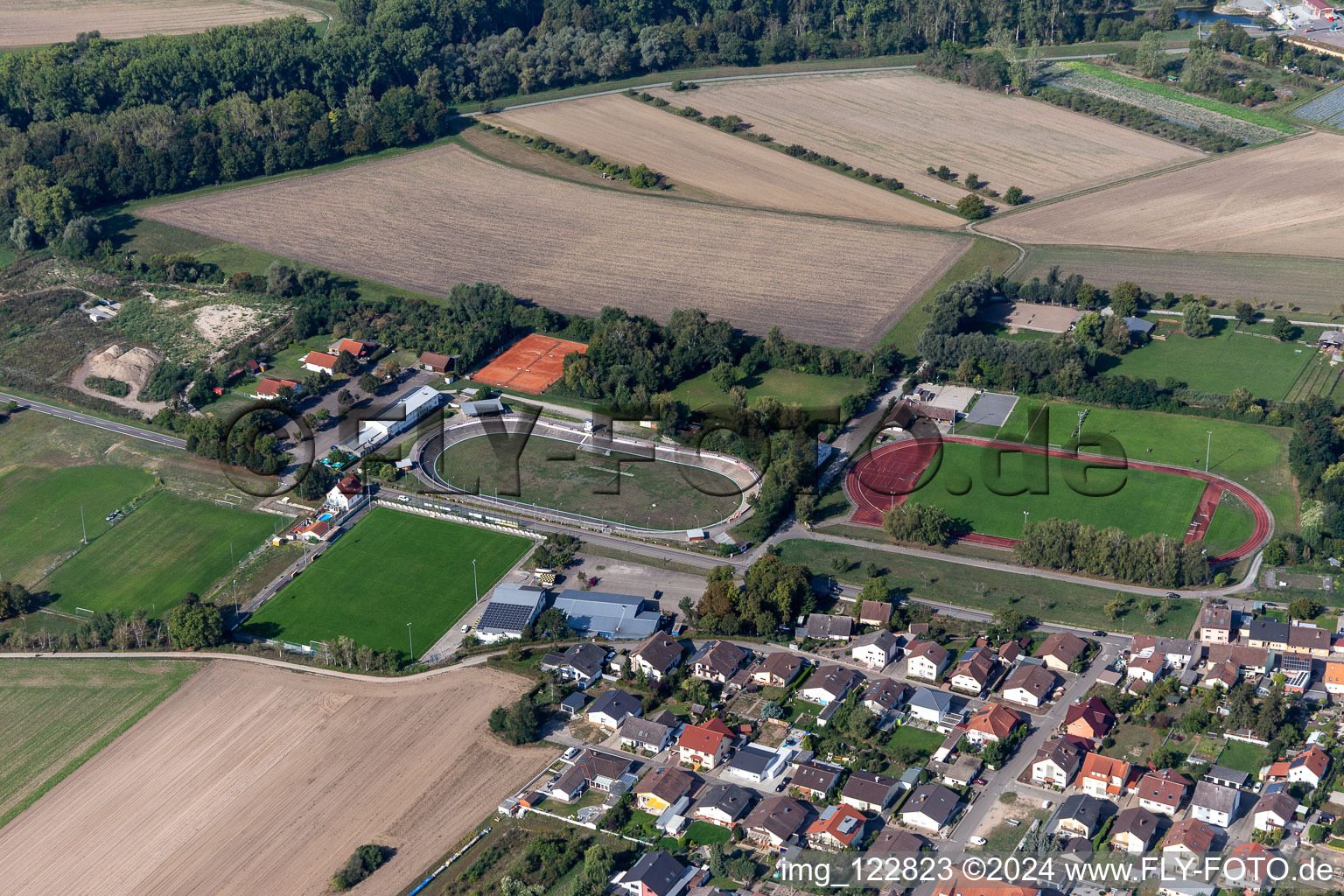 Velodrome in the district Oberhausen in Oberhausen-Rheinhausen in the state Baden-Wuerttemberg, Germany