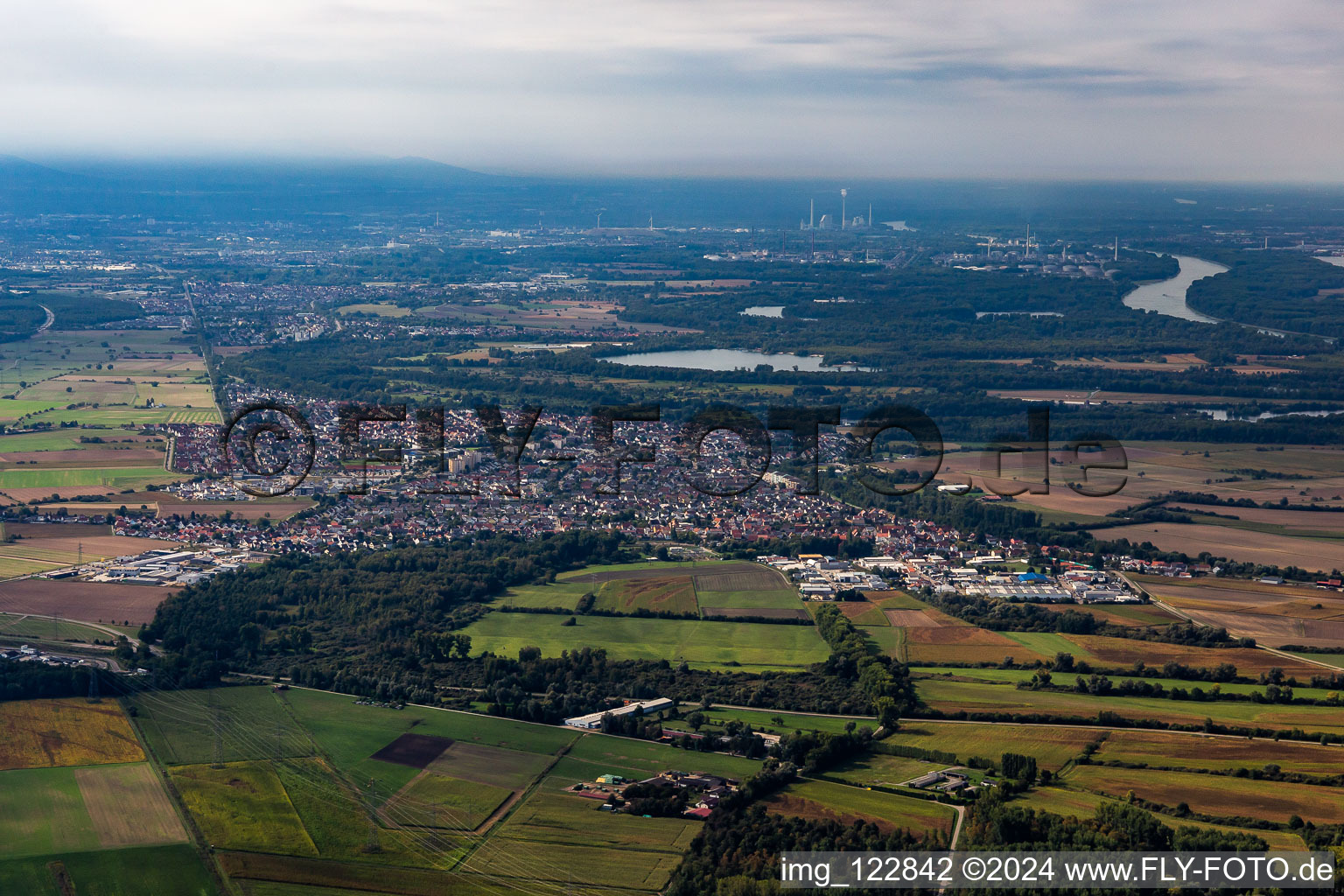 District Hochstetten in Linkenheim-Hochstetten in the state Baden-Wuerttemberg, Germany out of the air