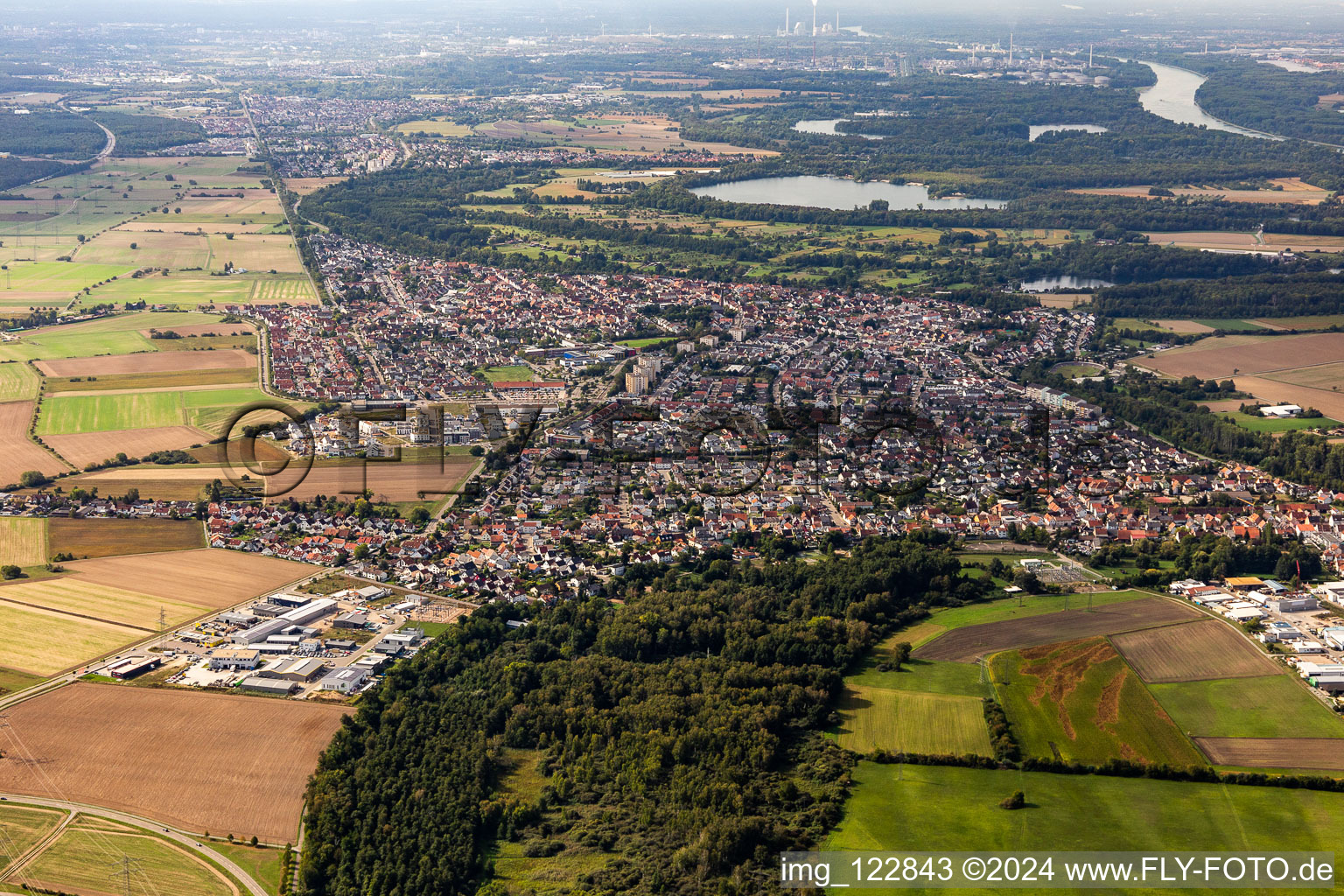 City view on down town in Hochstetten in the state Baden-Wuerttemberg, Germany