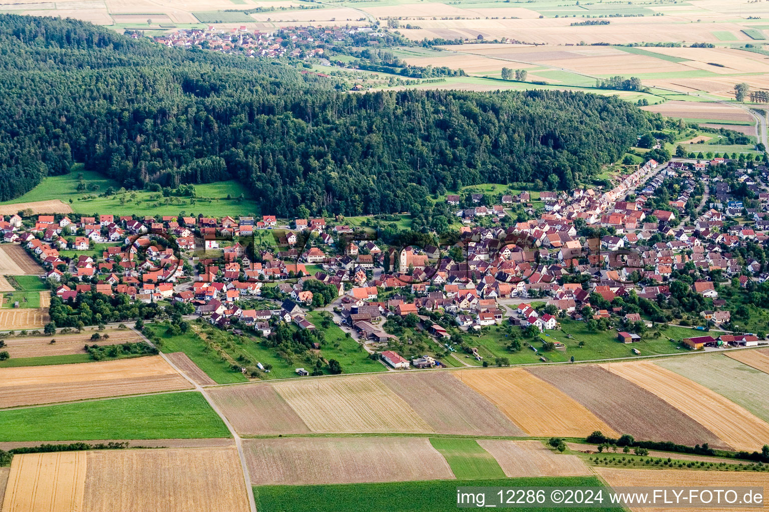 Village view in the district Oberndorf in Rottenburg am Neckar in the state Baden-Wuerttemberg, Germany