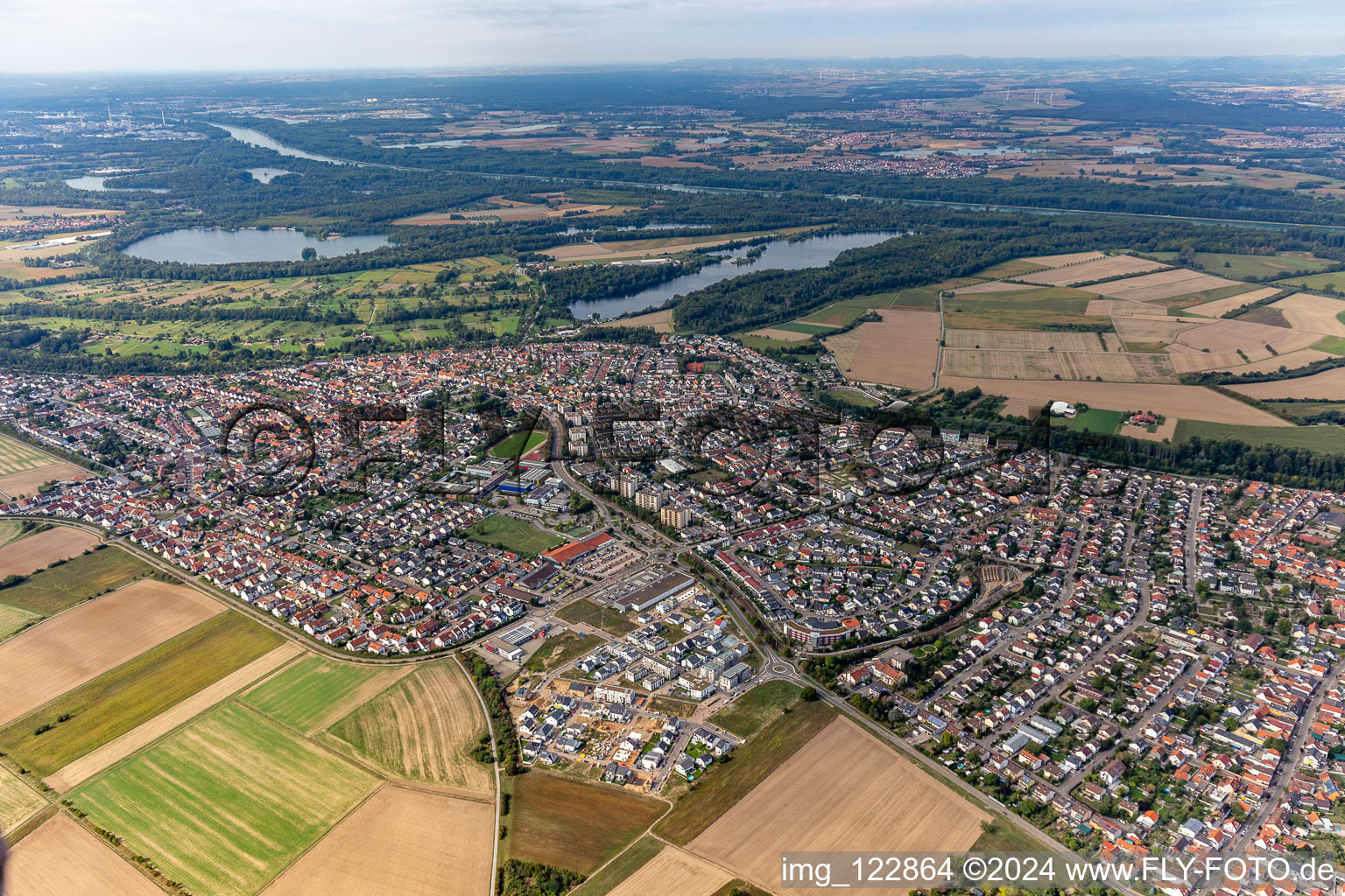 District Liedolsheim in Dettenheim in the state Baden-Wuerttemberg, Germany out of the air