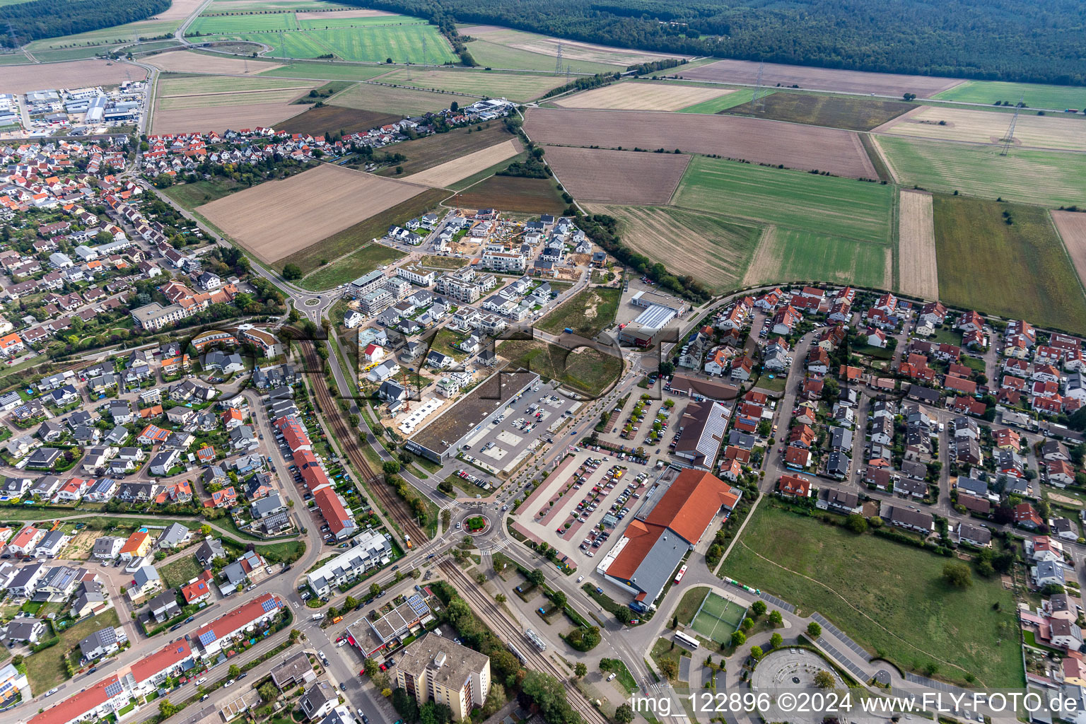 Hochstetten, Quartier 2020 development area Biegen-Durlacher Weg in the district Linkenheim in Linkenheim-Hochstetten in the state Baden-Wuerttemberg, Germany