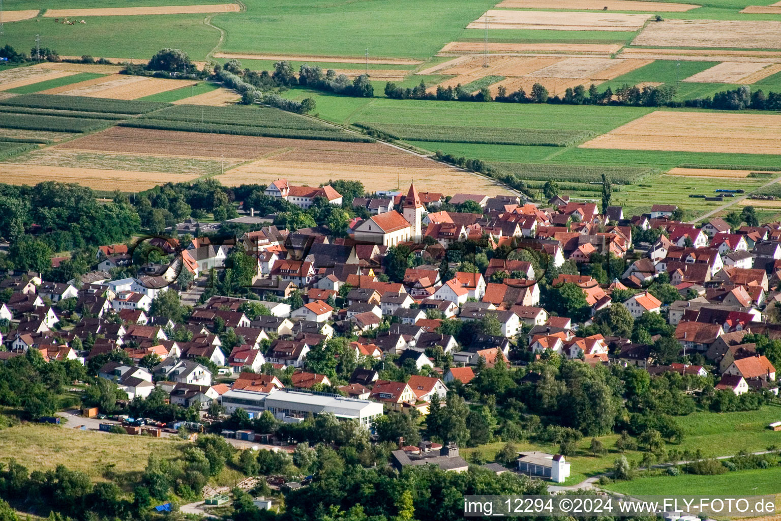 Village view in the district Pfaeffingen in Ammerbuch in the state Baden-Wurttemberg