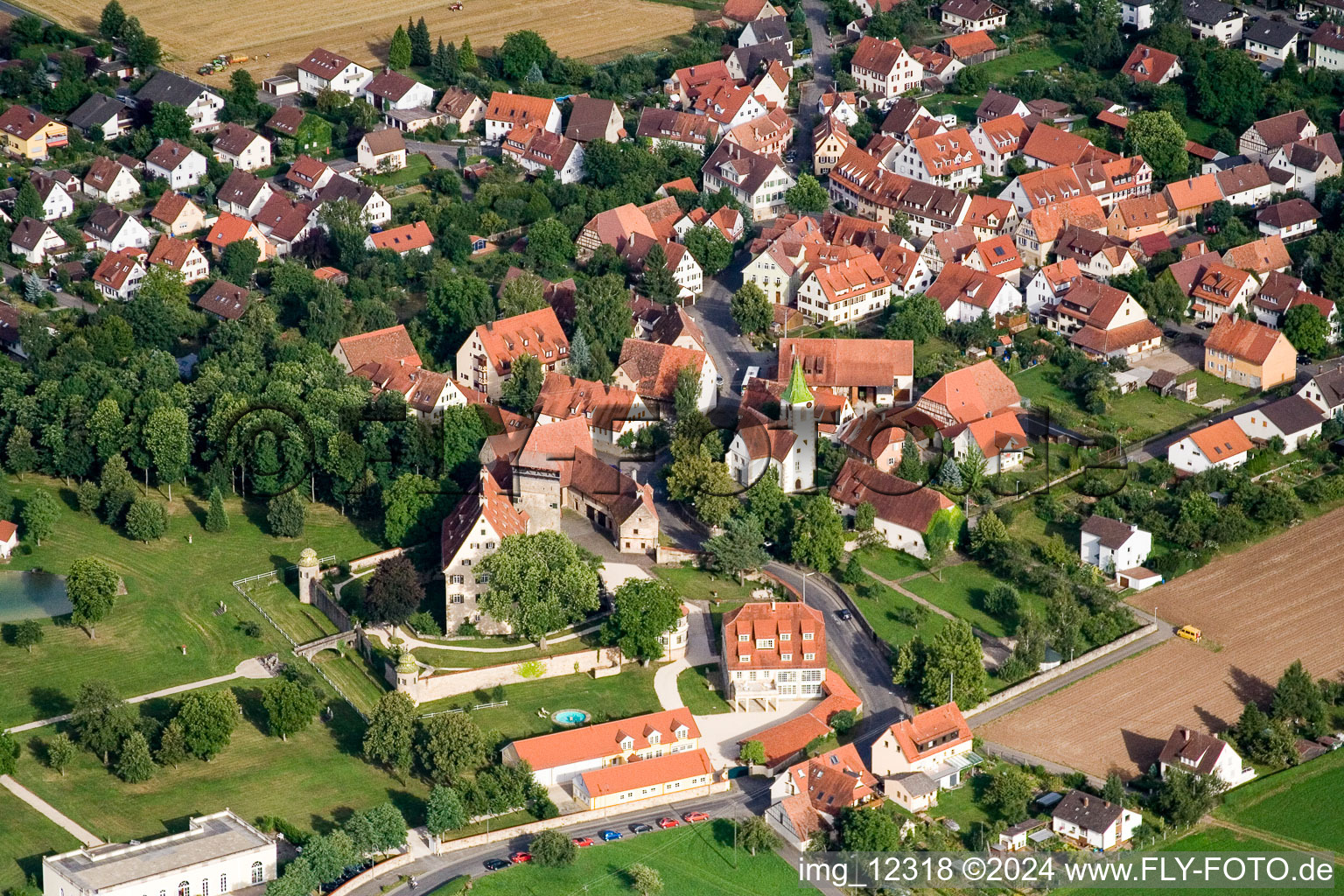 Aerial view of At Tübingen in the district Kilchberg in Tübingen in the state Baden-Wuerttemberg, Germany