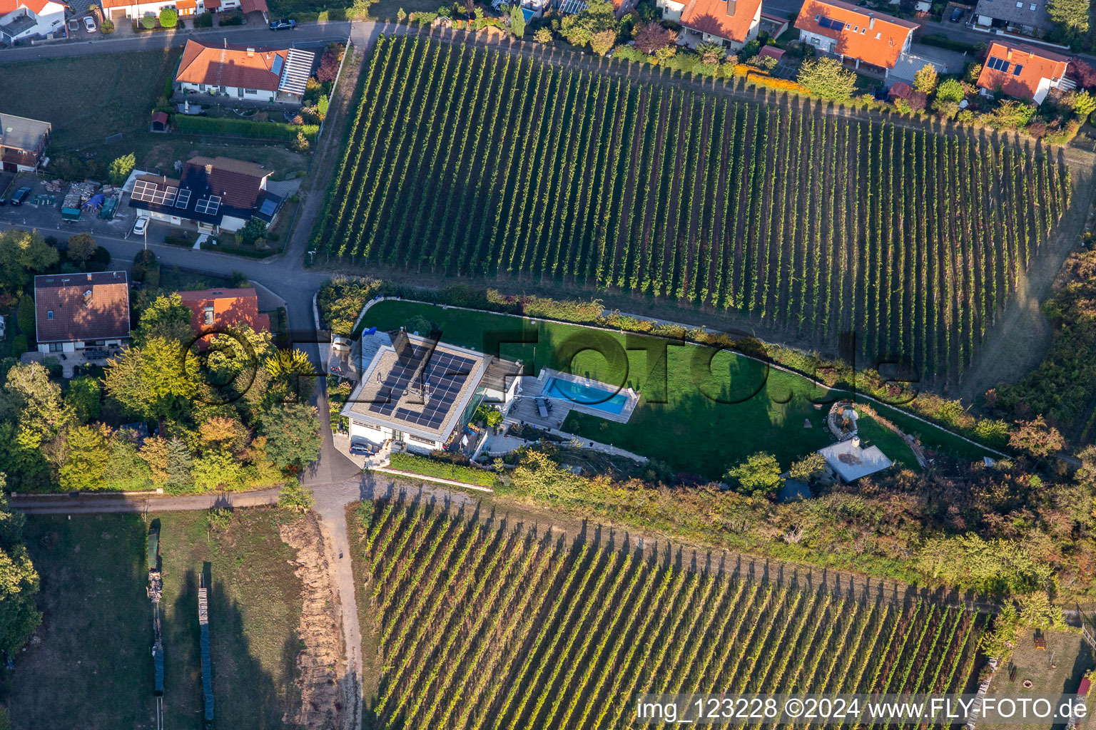 Drone recording of District Gleiszellen in Gleiszellen-Gleishorbach in the state Rhineland-Palatinate, Germany