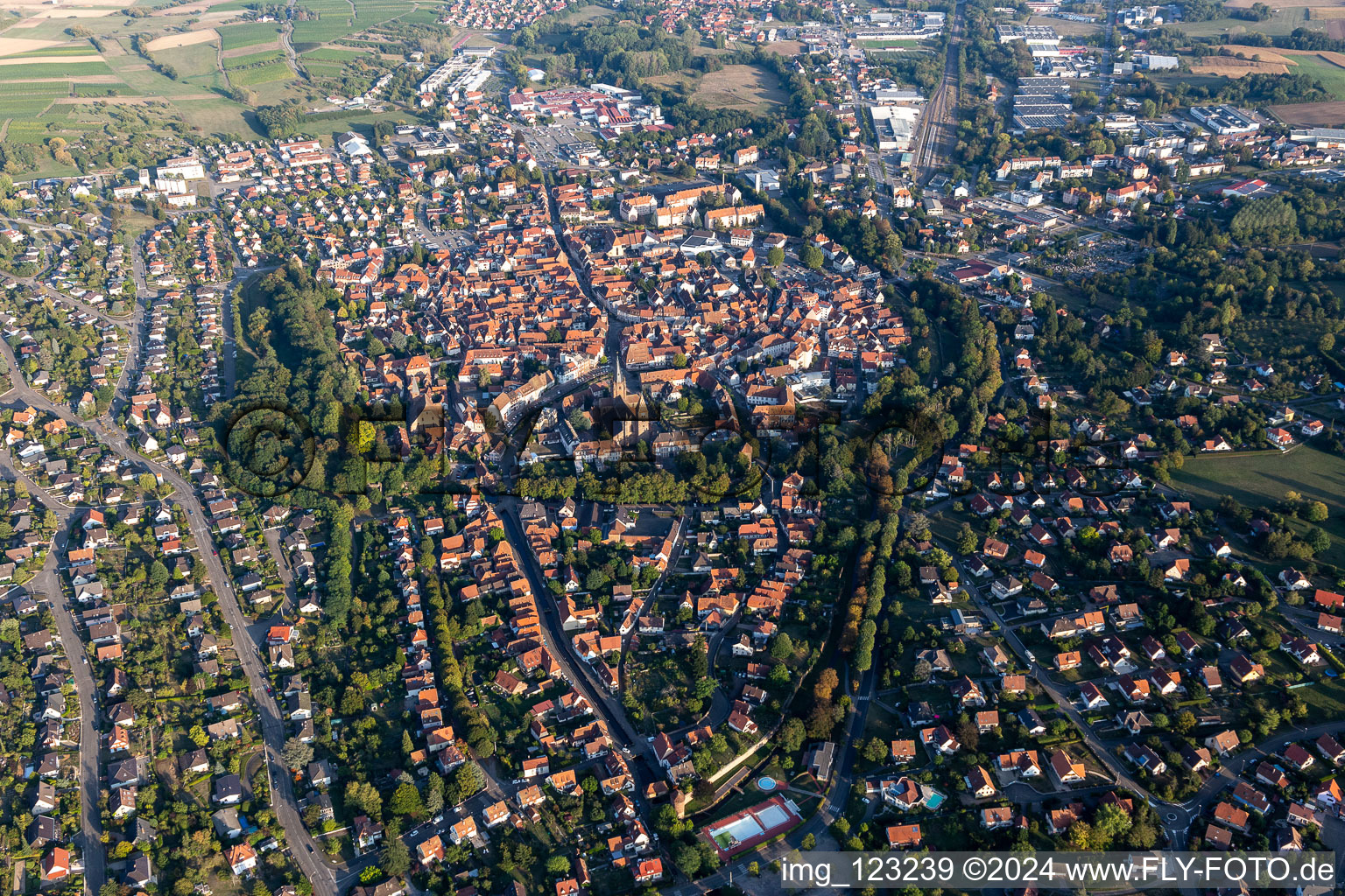 Aerial photograpy of Wissembourg in the state Bas-Rhin, France