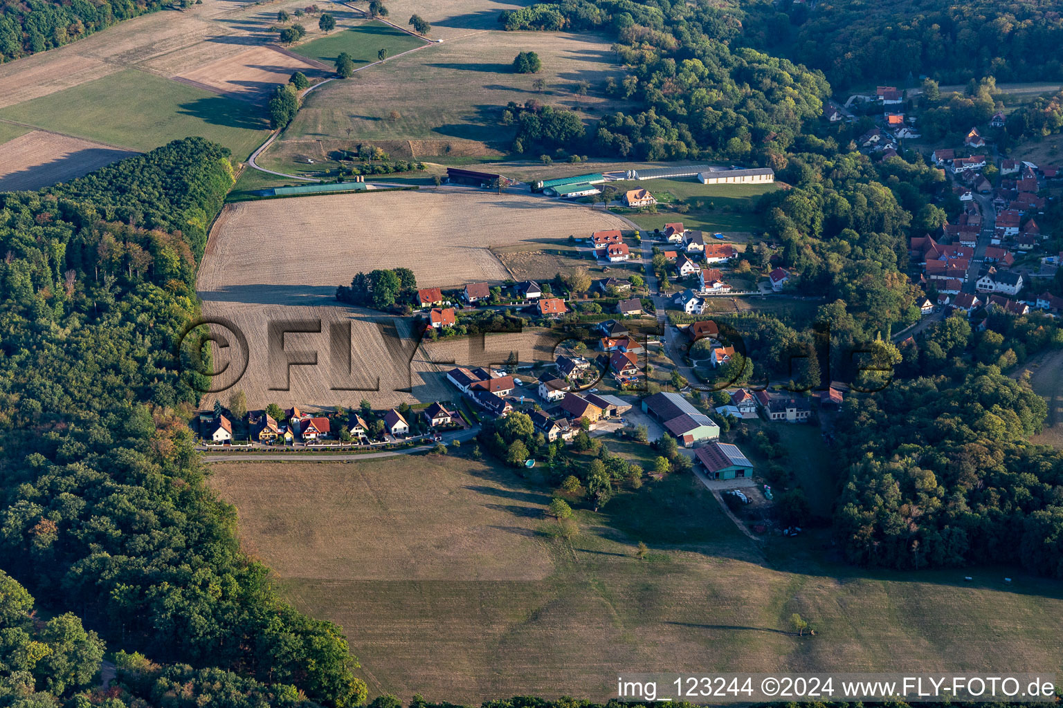 Drachenbronn-Birlenbach in the state Bas-Rhin, France from the plane