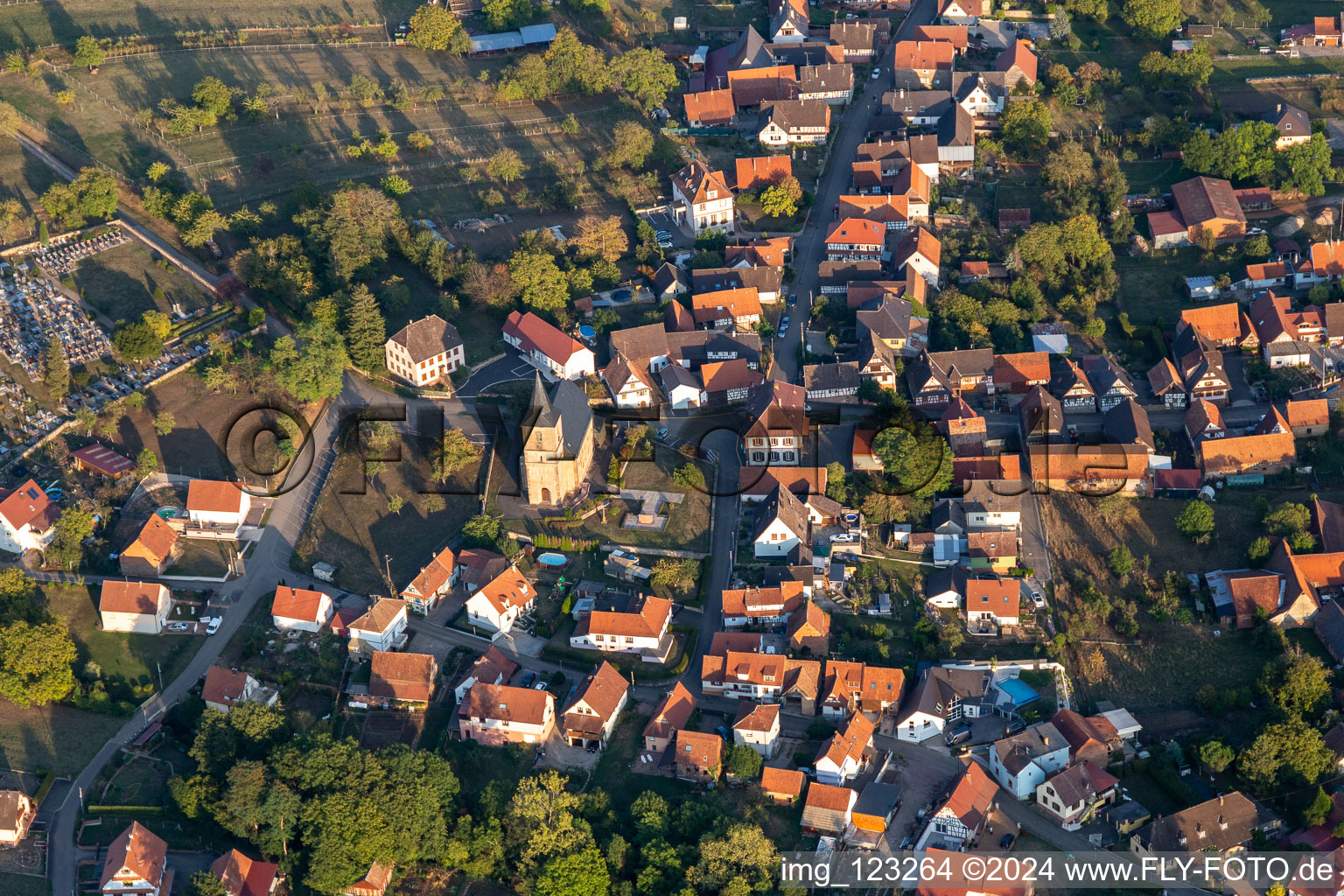 Preuschdorf in the state Bas-Rhin, France out of the air