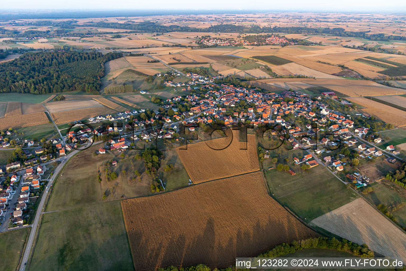 Schœnenbourg in the state Bas-Rhin, France from the plane