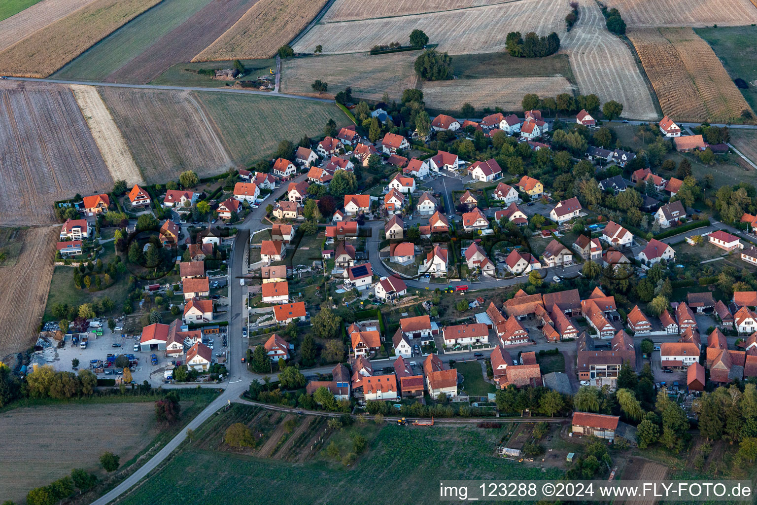 Rue Pasteur-Strecker in Hunspach in the state Bas-Rhin, France